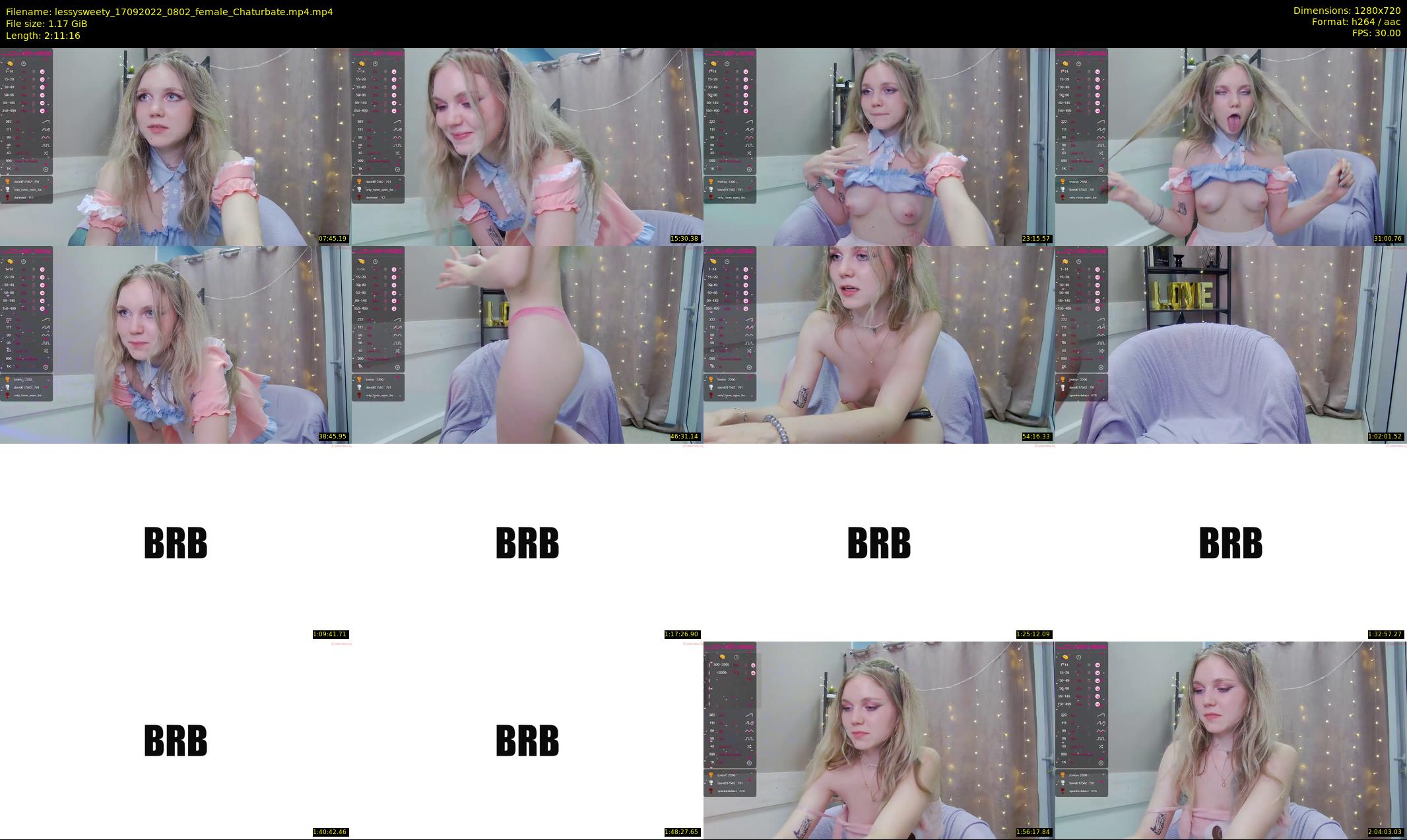 lessysweety — 132 minute Chaturbate female cam show recording, 720p, Sep 17, 2022