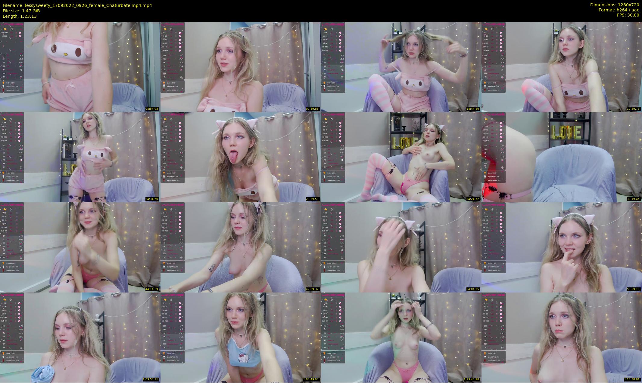 lessysweety — 84 minute Chaturbate female cam show recording, 720p, Sep 17, 2022