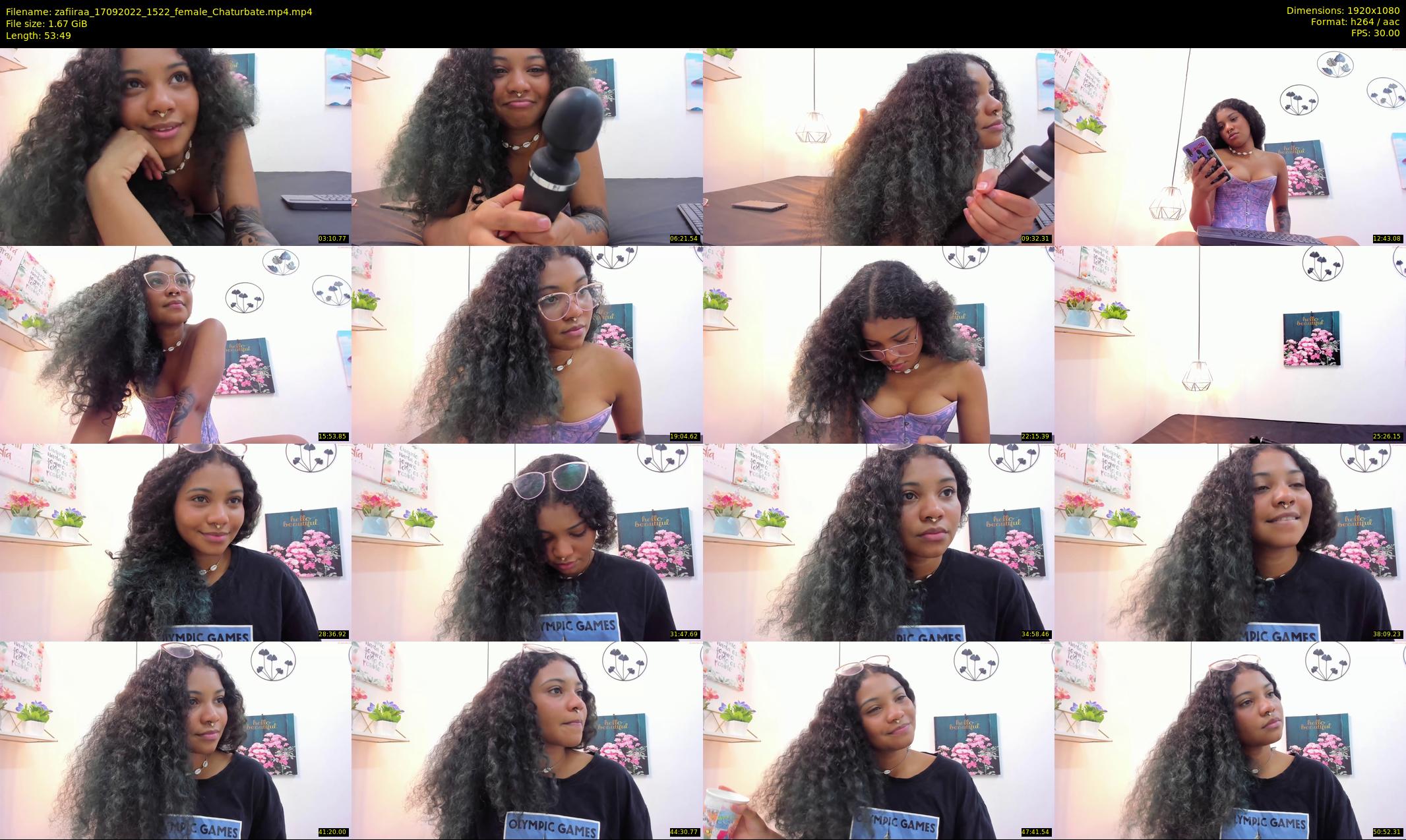 zafiiraa — 54 minute Chaturbate female cam show recording, 1080p, Sep 17, 2022