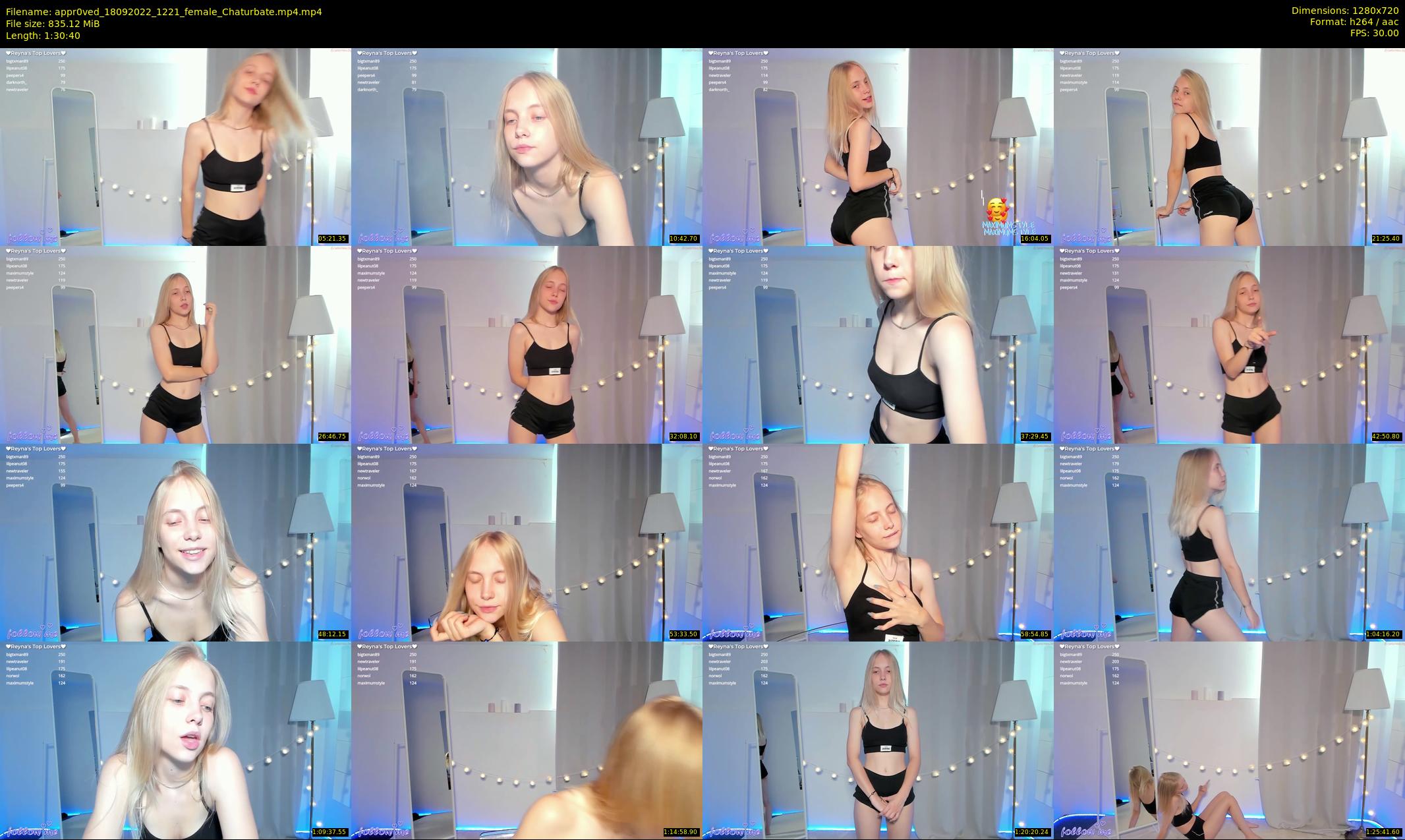 appr0ved — 91 minute Chaturbate female cam show recording, 720p, Sep 18, 2022