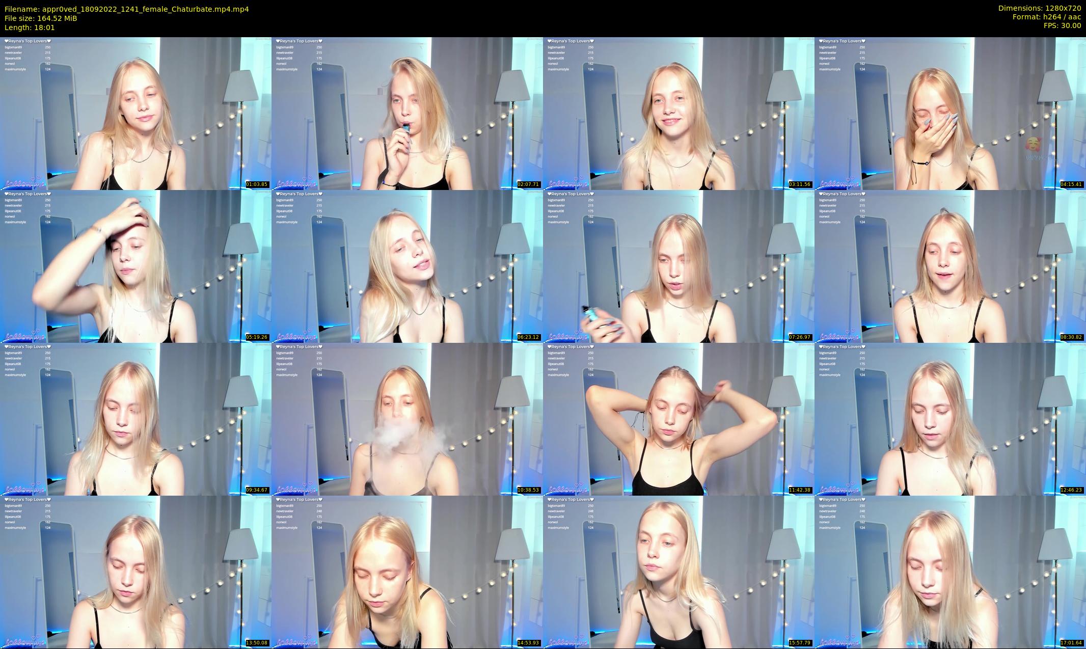 appr0ved — 19 minute Chaturbate female cam show recording, 720p, Sep 18, 2022