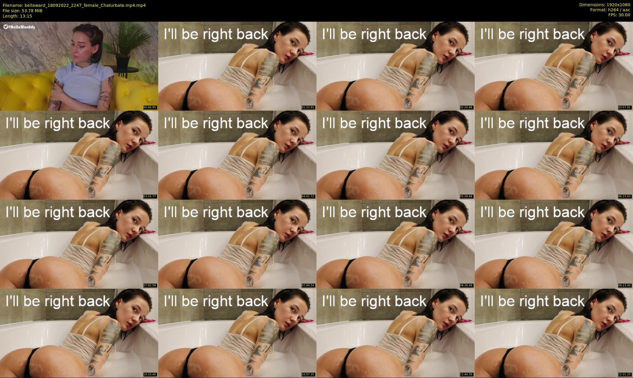 bellaward — 14 minute Chaturbate female cam show recording, 1080p, Sep 18, 2022