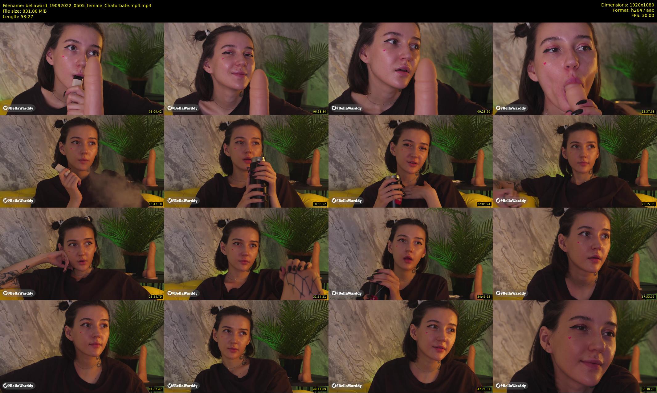 bellaward — 54 minute Chaturbate female cam show recording, 1080p, Sep 19, 2022