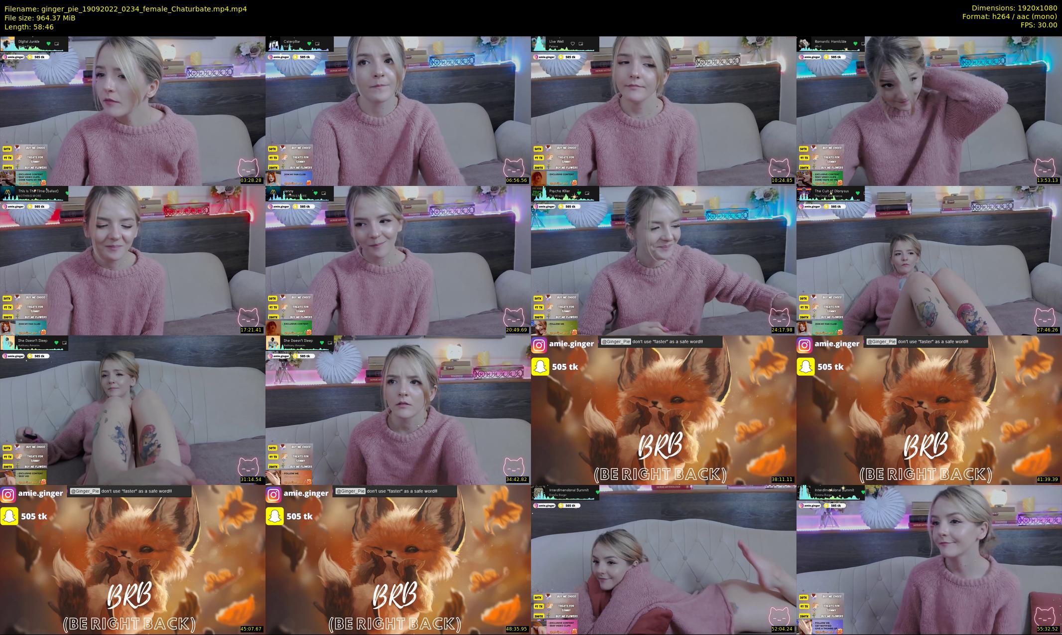 ginger_pie — 59 minute Chaturbate female cam show recording, 1080p, Sep 19, 2022