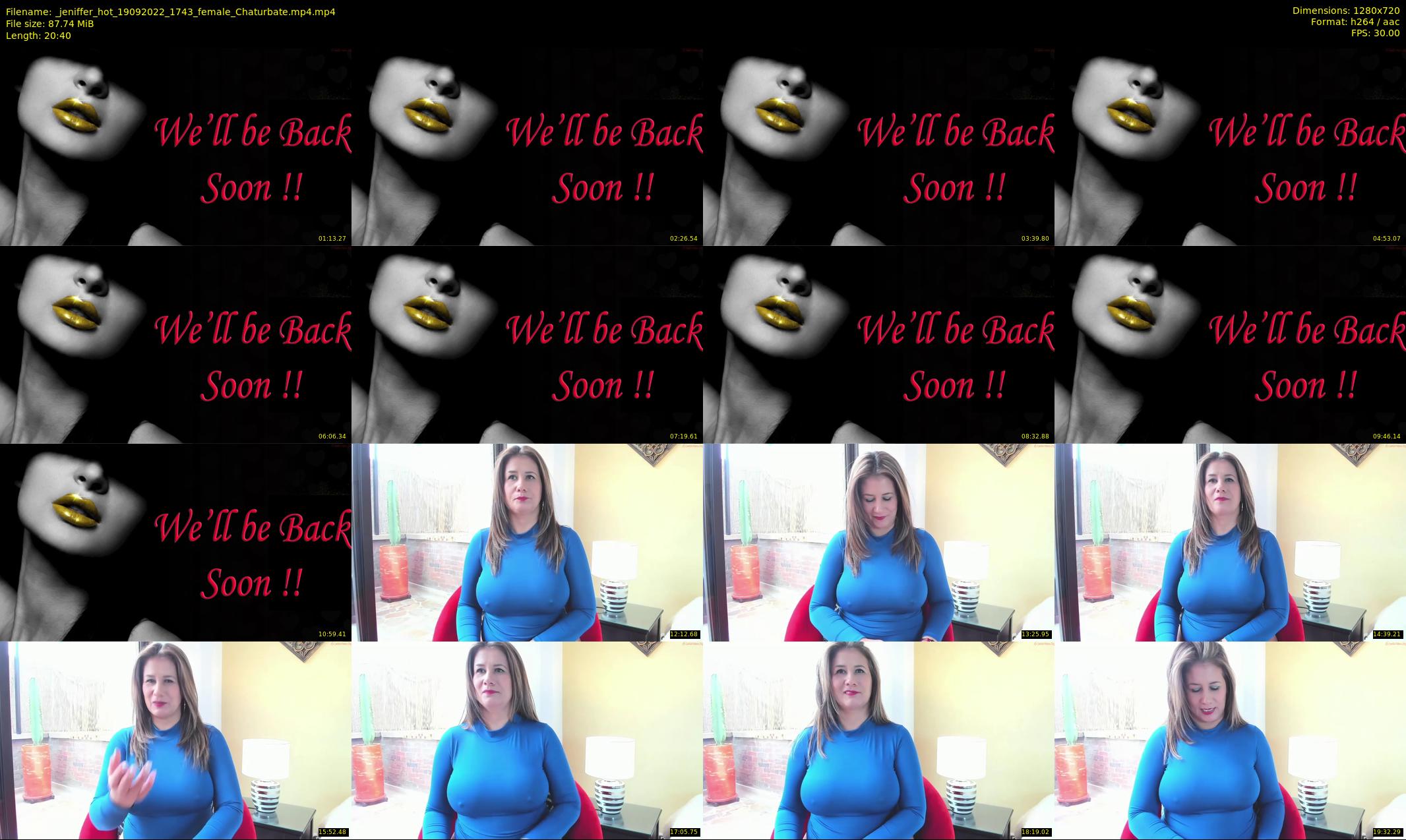 _jeniffer_hot — 21 minute Chaturbate female cam show recording, 720p, Sep 19, 2022