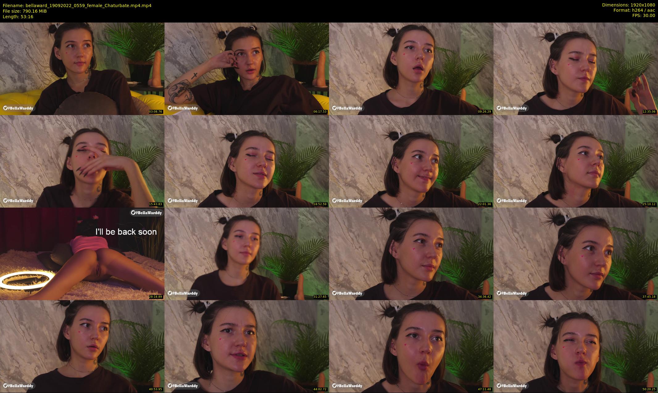 bellaward — 54 minute Chaturbate female cam show recording, 1080p, Sep 19, 2022