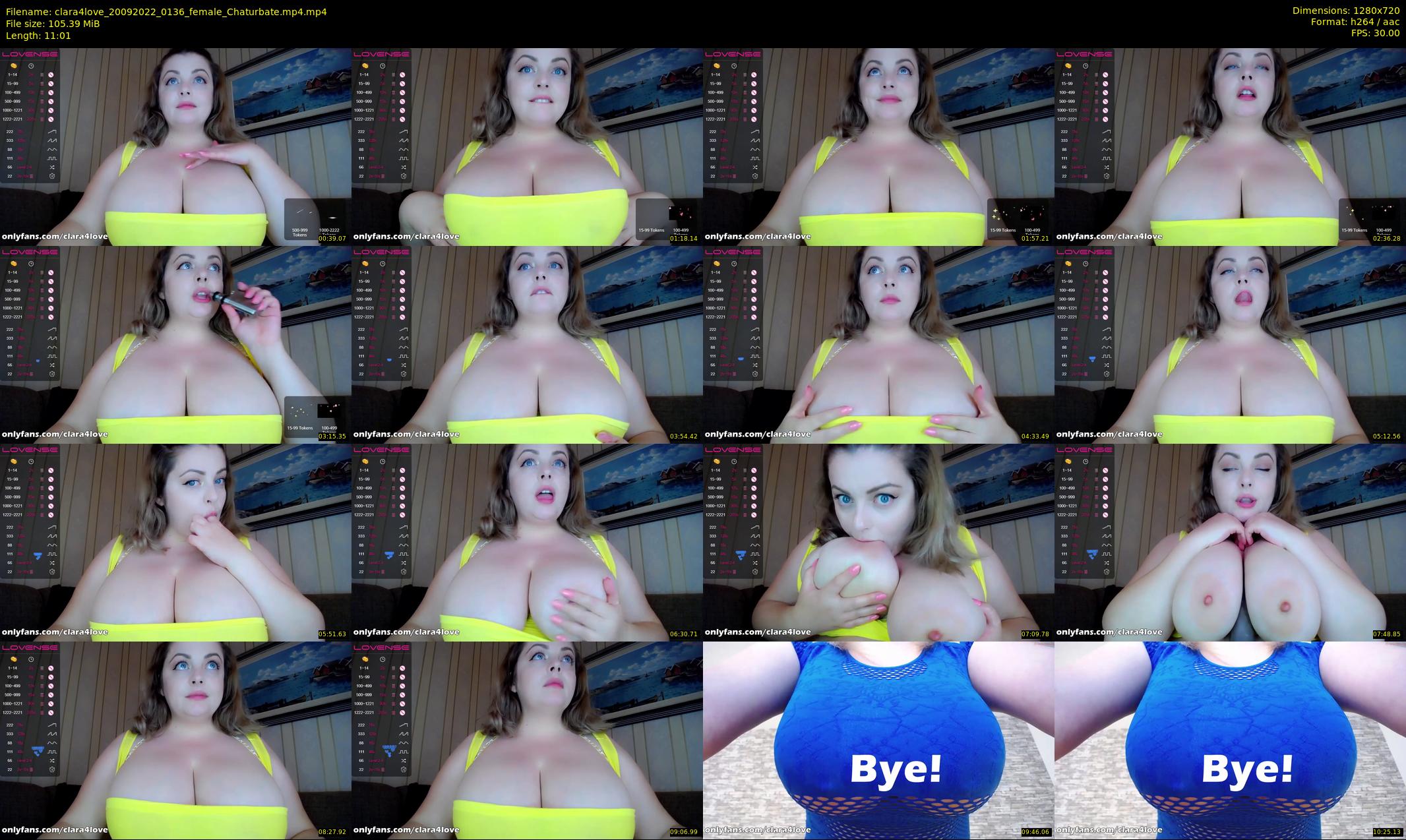 clara4love — 12 minute Chaturbate female cam show recording, 720p, Sep 20, 2022