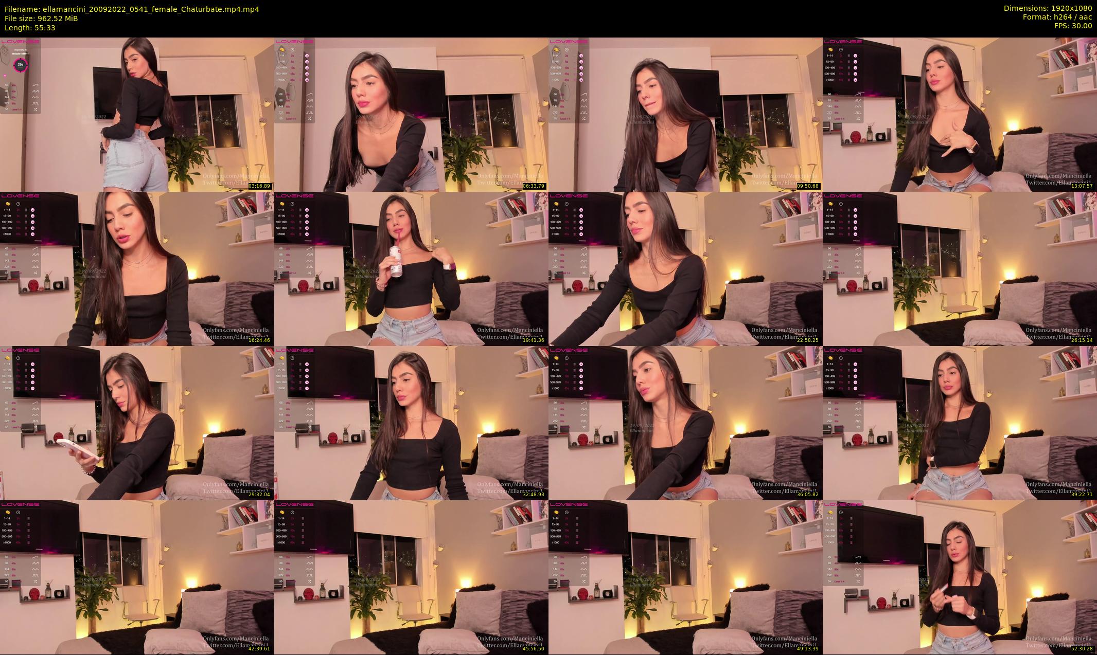 ellamancini — 56 minute Chaturbate female cam show recording, 1080p, Sep 20, 2022