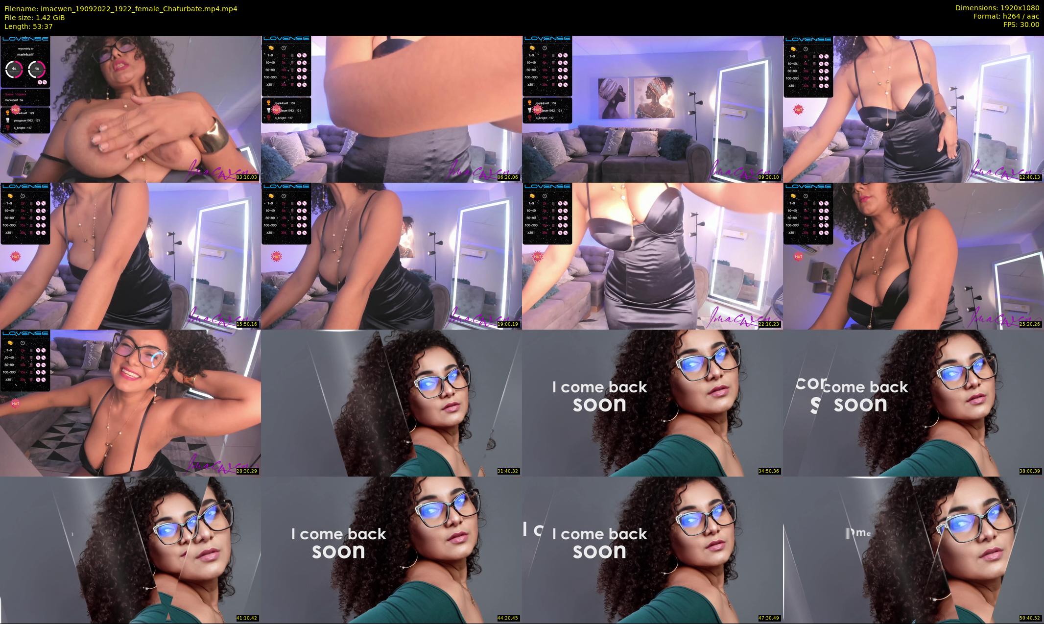 imacwen — 54 minute Chaturbate female cam show recording, 1080p, Sep 19, 2022