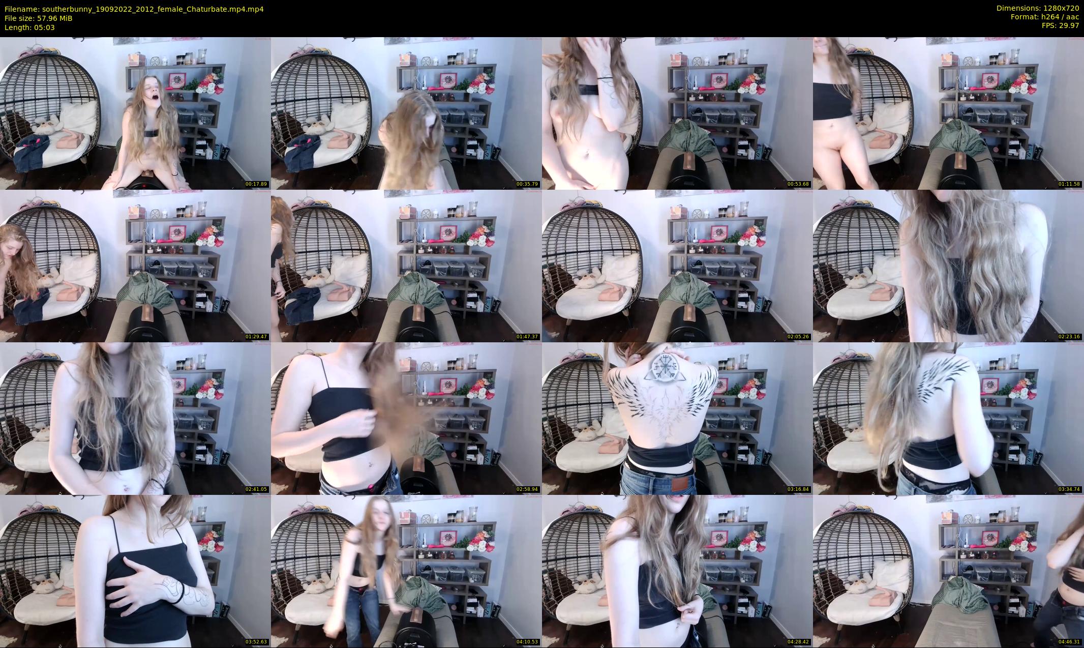 southerbunny — 6 minute Chaturbate female cam show recording, 720p, Sep 19, 2022