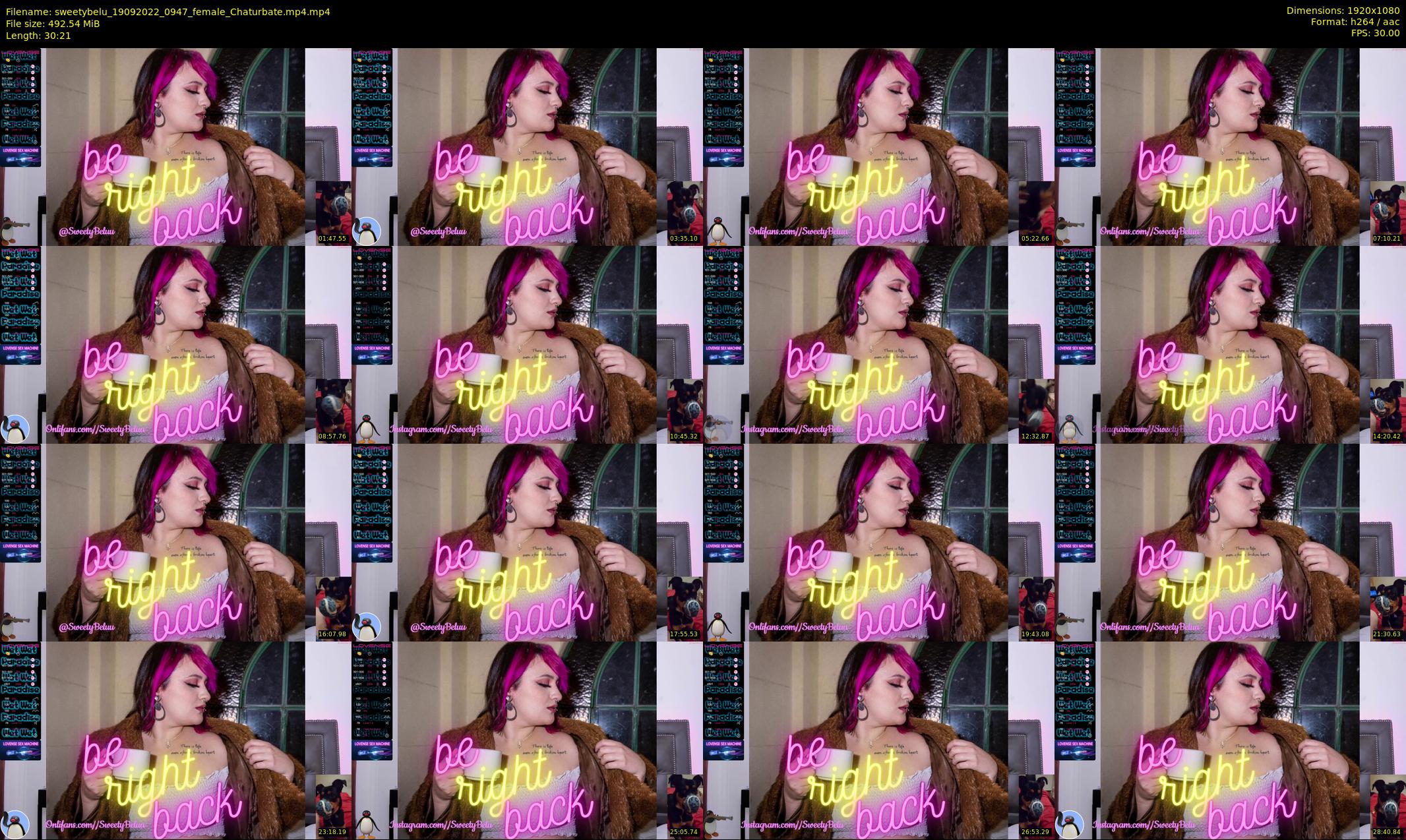 sweetybelu — 31 minute Chaturbate female cam show recording, 1080p, Sep 19, 2022