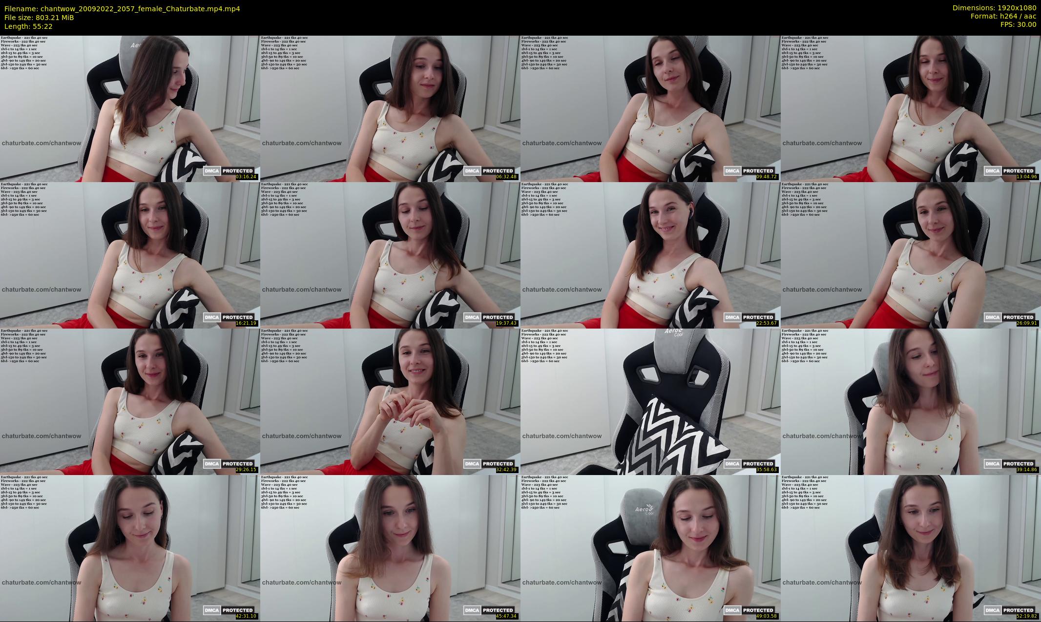 chantwow — 56 minute Chaturbate female cam show recording, 1080p, Sep 20, 2022