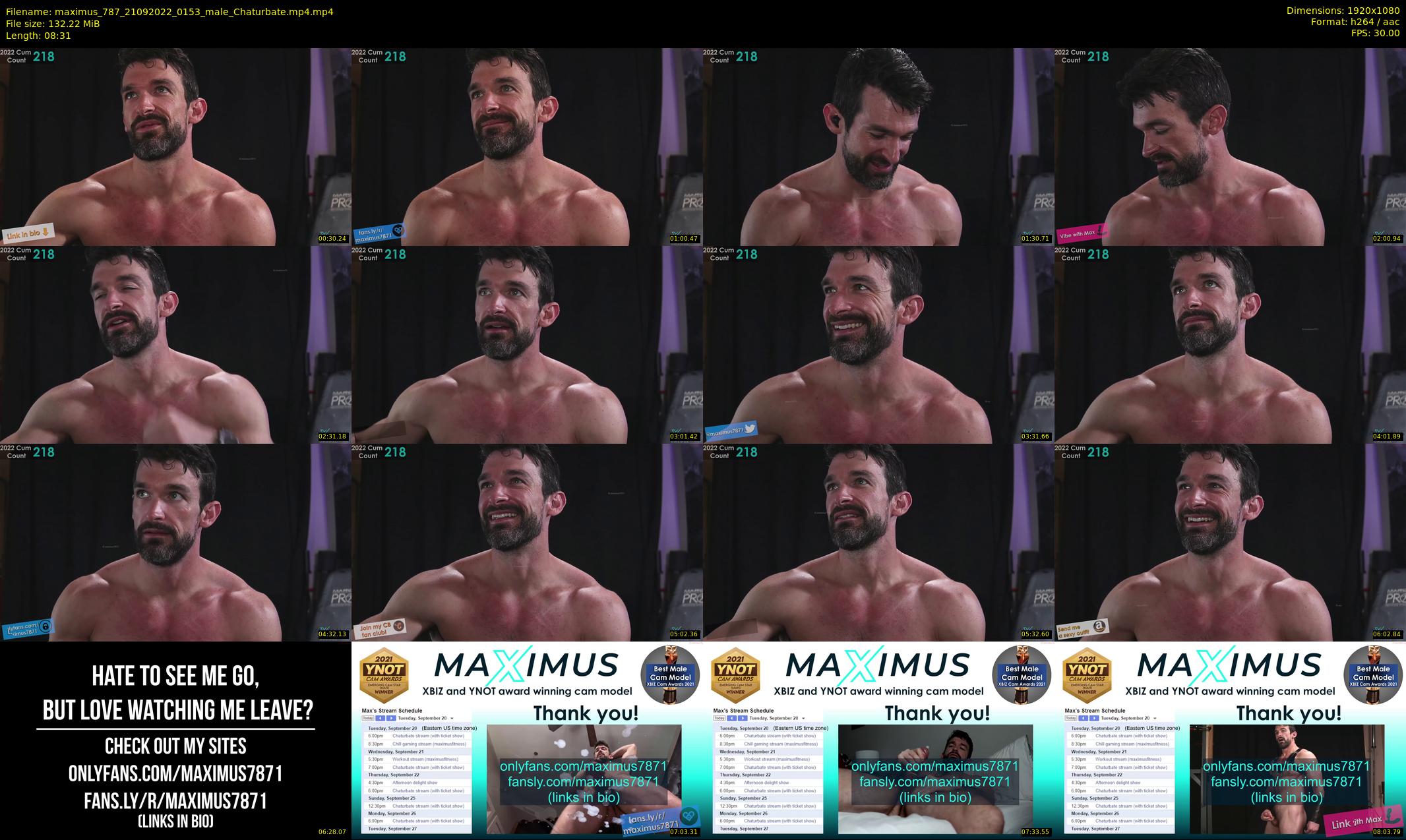 maximus_787 — 9 minute Chaturbate male cam show recording, 1080p, Sep 21, 2022
