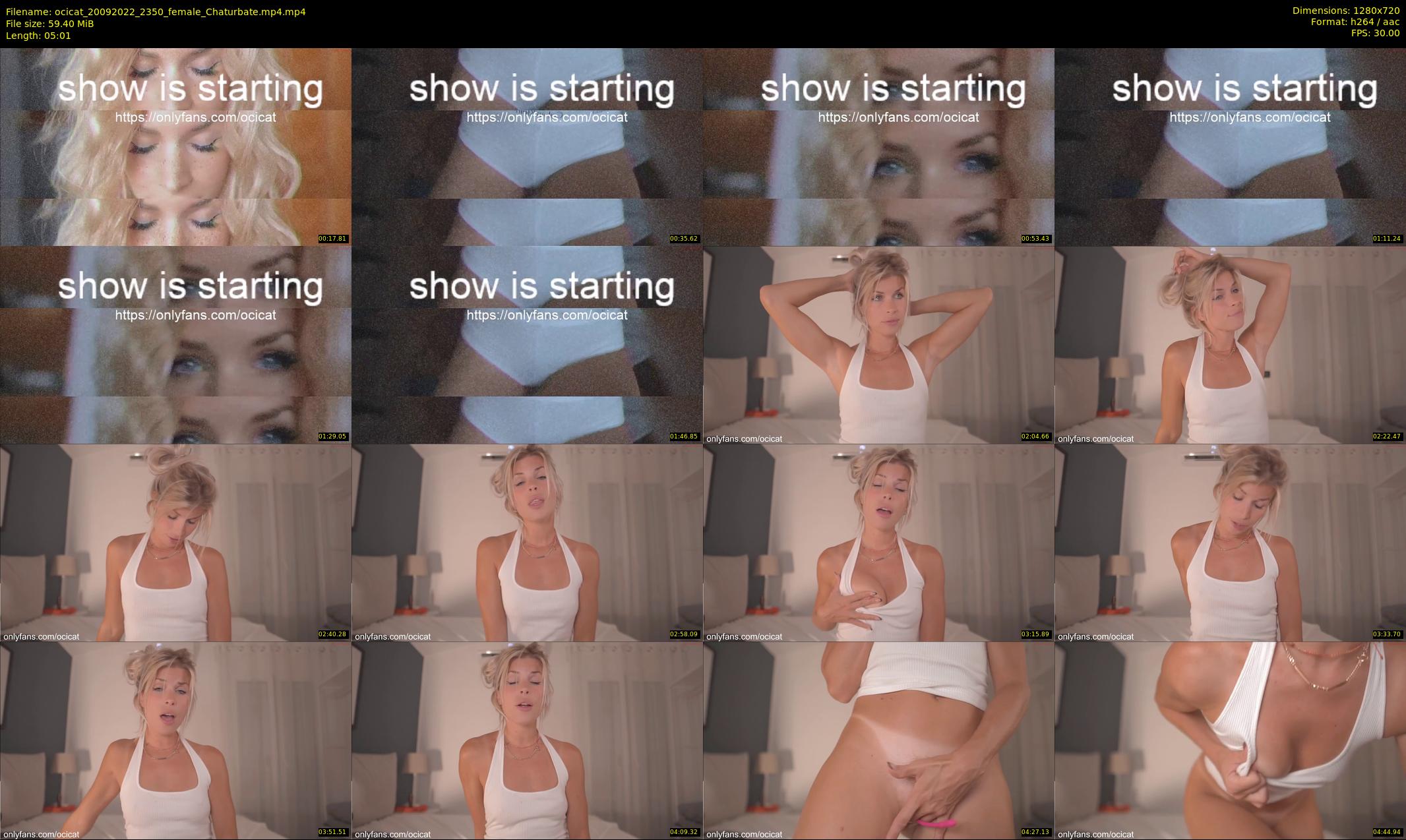 ocicat — 6 minute Chaturbate female cam show recording, 720p, Sep 20, 2022