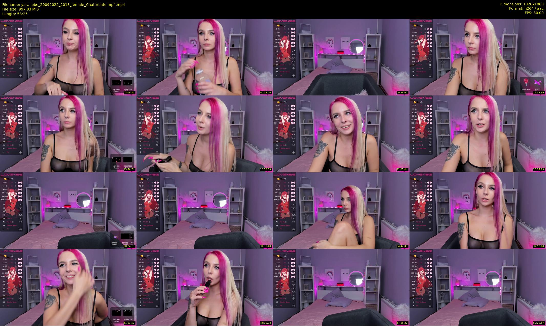 yaraliebe — 54 minute Chaturbate female cam show recording, 1080p, Sep 20, 2022