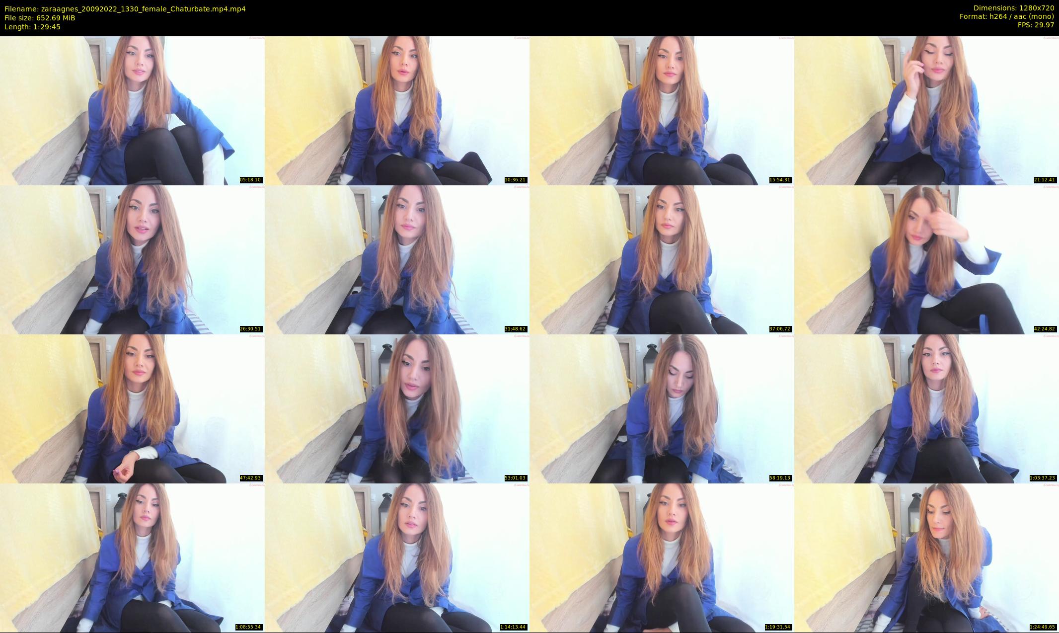 zaraagnes — 90 minute Chaturbate female cam show recording, 720p, Sep 20, 2022