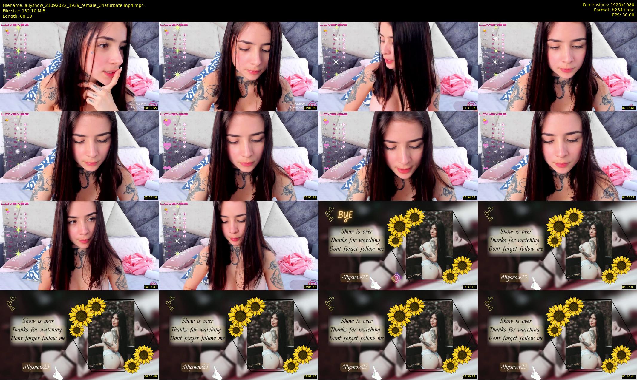 allysnow — 9 minute Chaturbate female cam show recording, 1080p, Sep 21, 2022