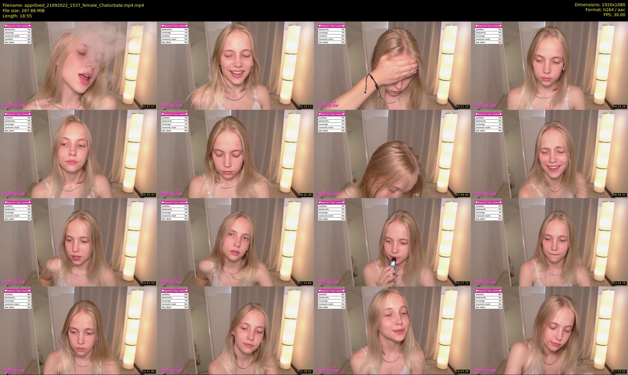 appr0ved — 19 minute Chaturbate female cam show recording, 1080p, Sep 21, 2022