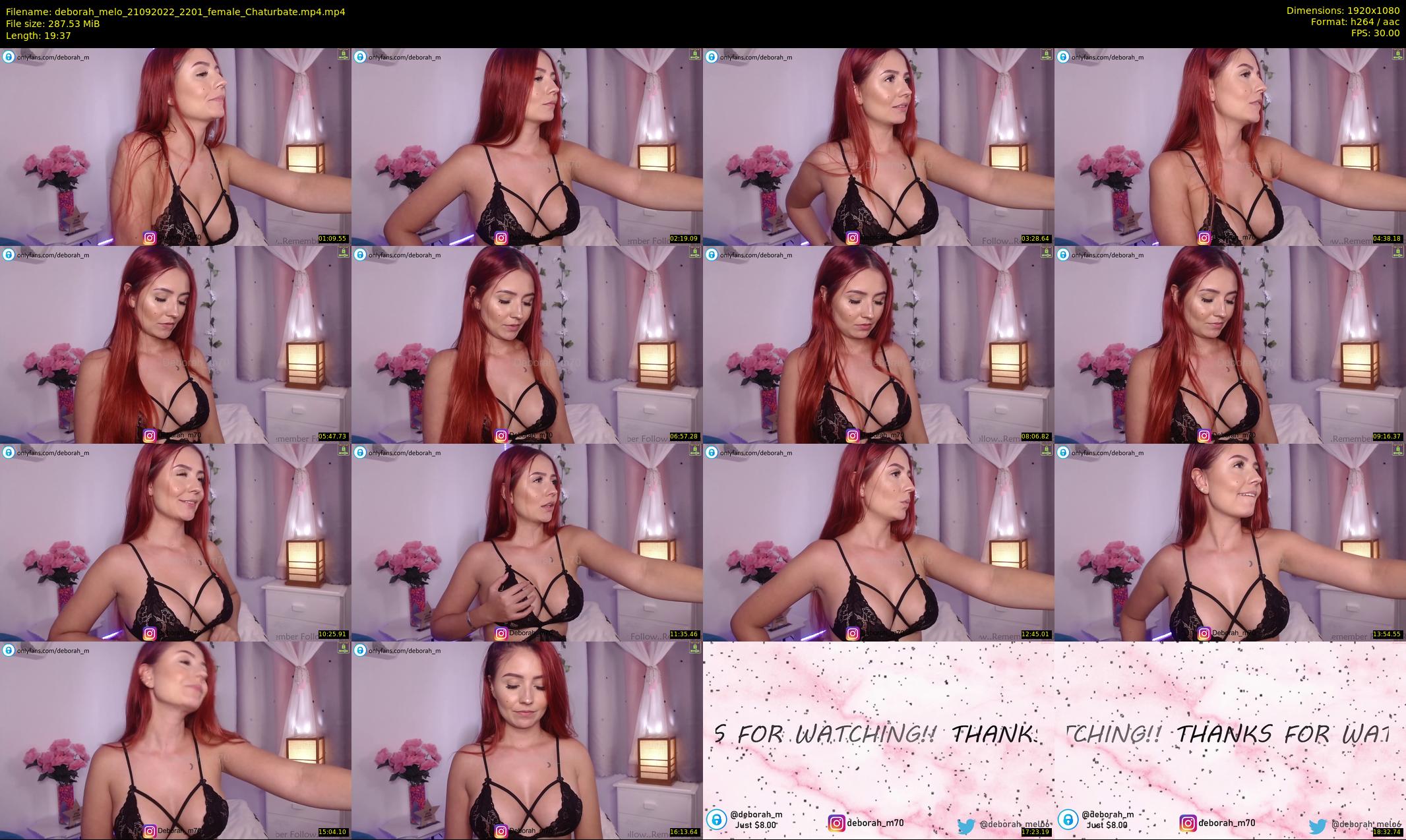deborah_melo — 20 minute Chaturbate female cam show recording, 1080p, Sep 21, 2022