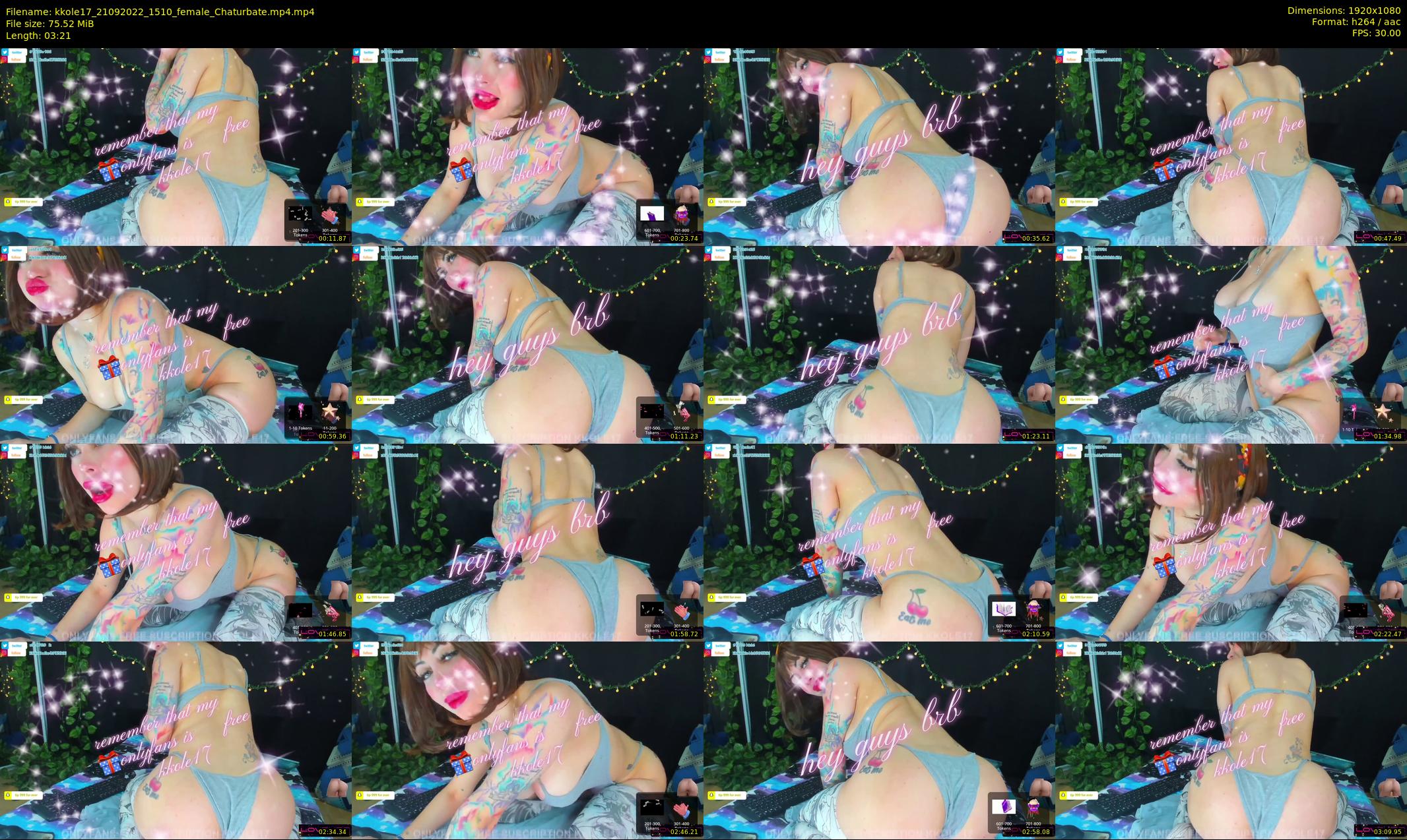 kkole17 — 4 minute Chaturbate female cam show recording, 1080p, Sep 21, 2022
