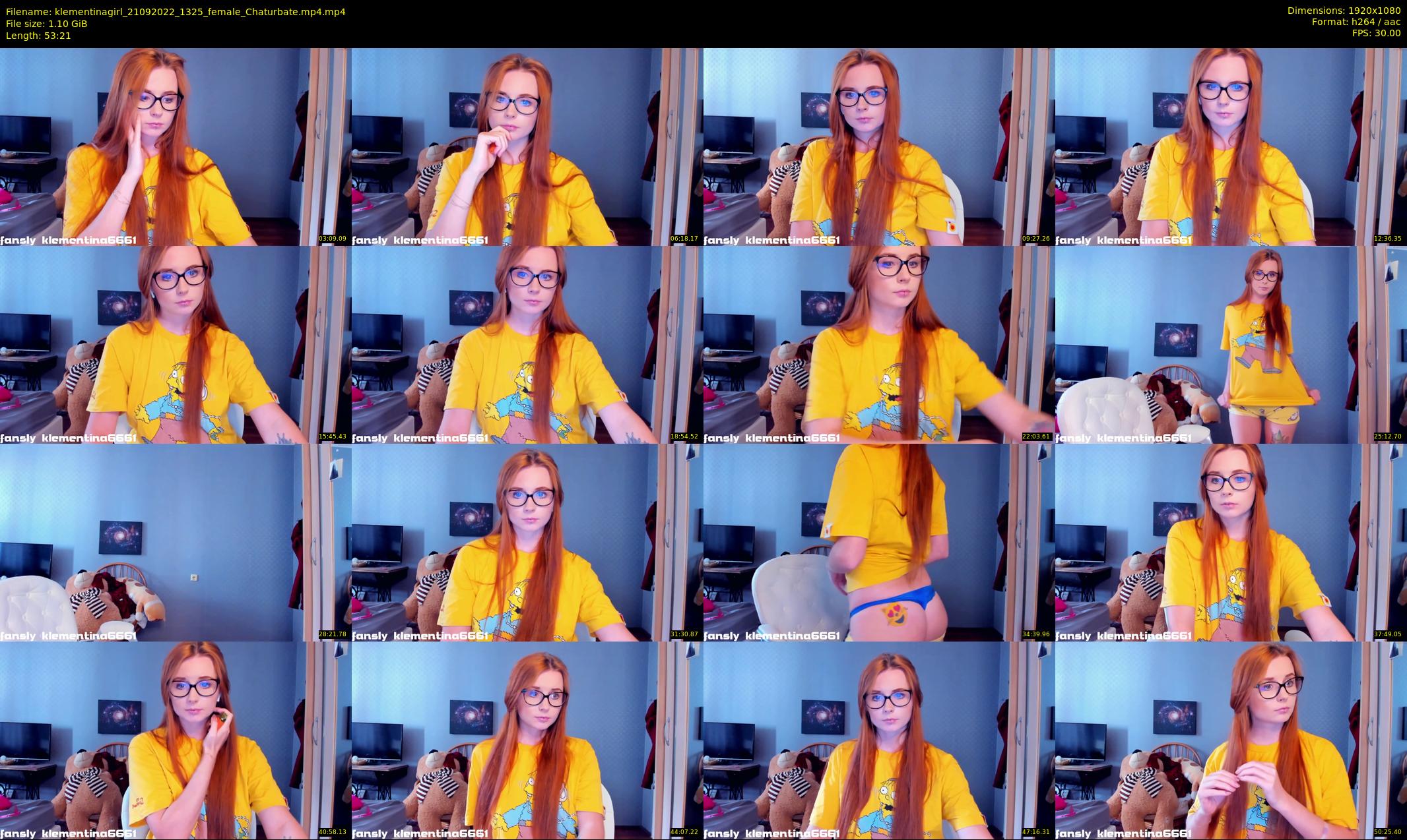 klementinagirl — 54 minute Chaturbate female cam show recording, 1080p, Sep 21, 2022