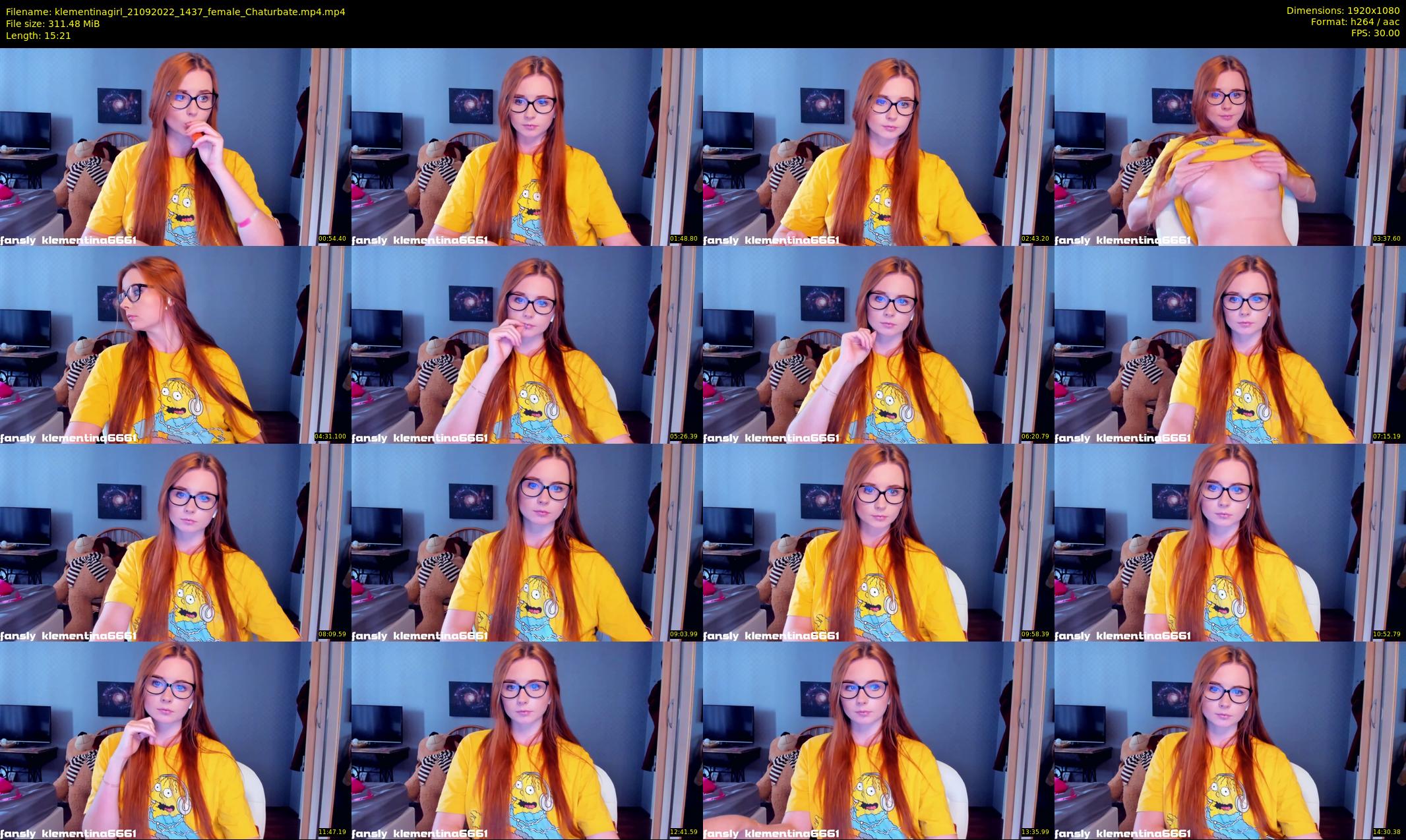 klementinagirl — 16 minute Chaturbate female cam show recording, 1080p, Sep 21, 2022