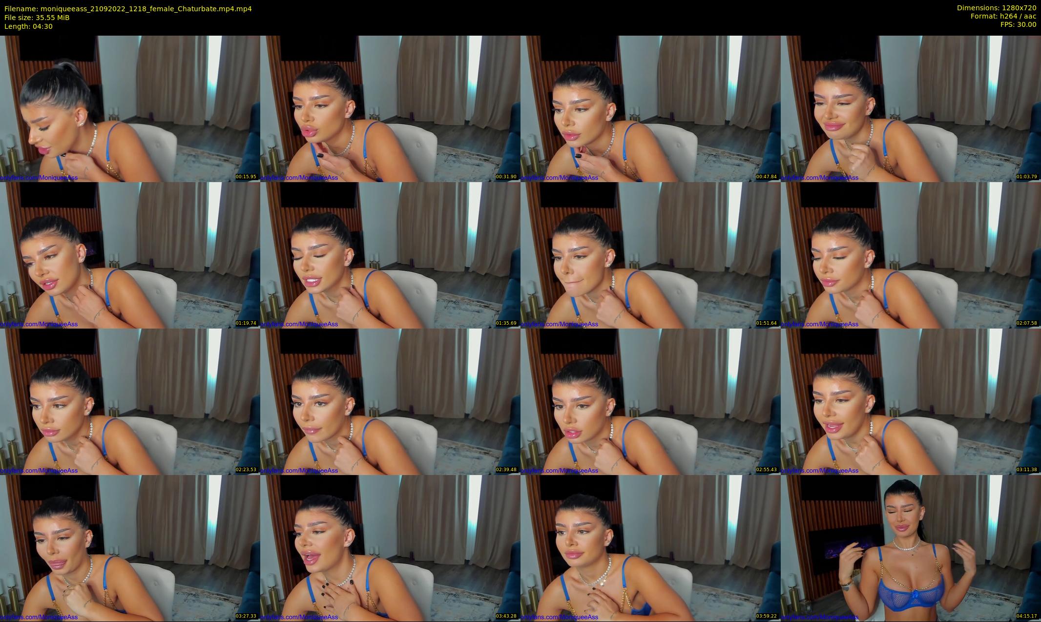 moniqueeass — 5 minute Chaturbate female cam show recording, 720p, Sep 21, 2022