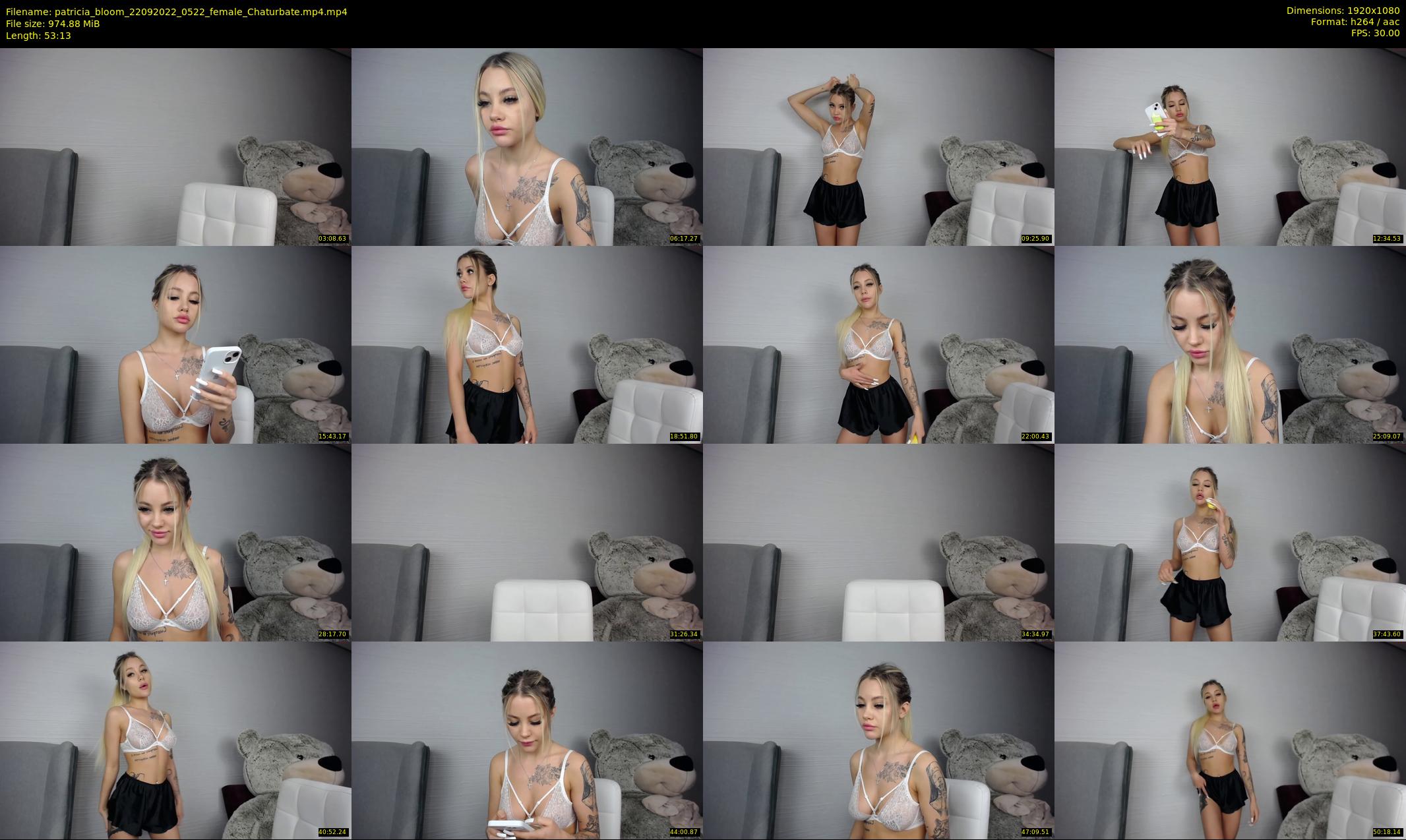 patricia_bloom — 54 minute Chaturbate female cam show recording, 1080p, Sep 22, 2022