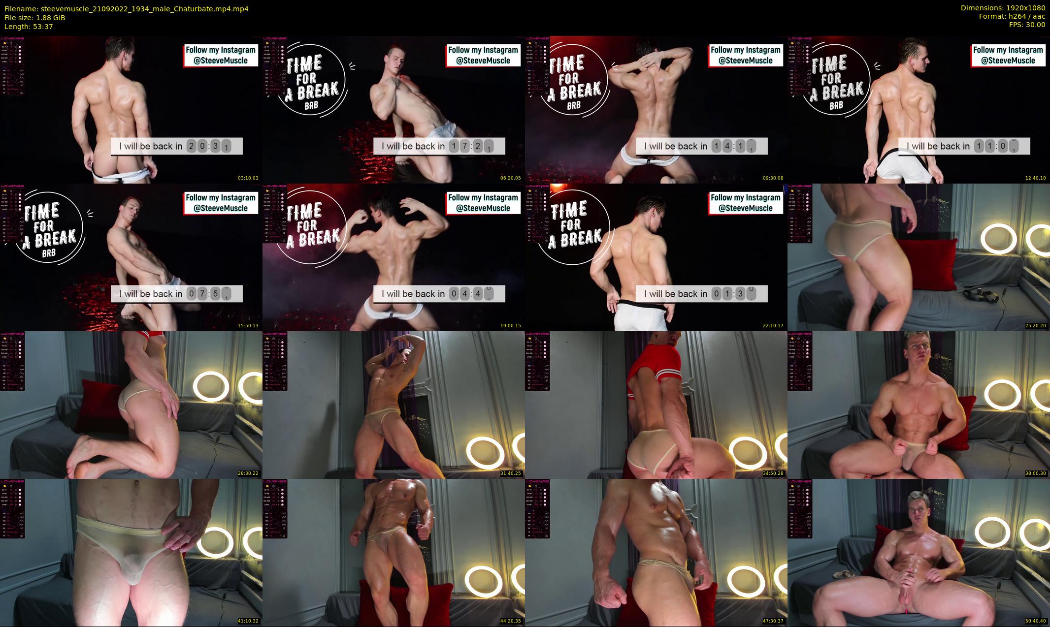 steevemuscle — 54 minute Chaturbate male cam show recording, 1080p, Sep 21, 2022