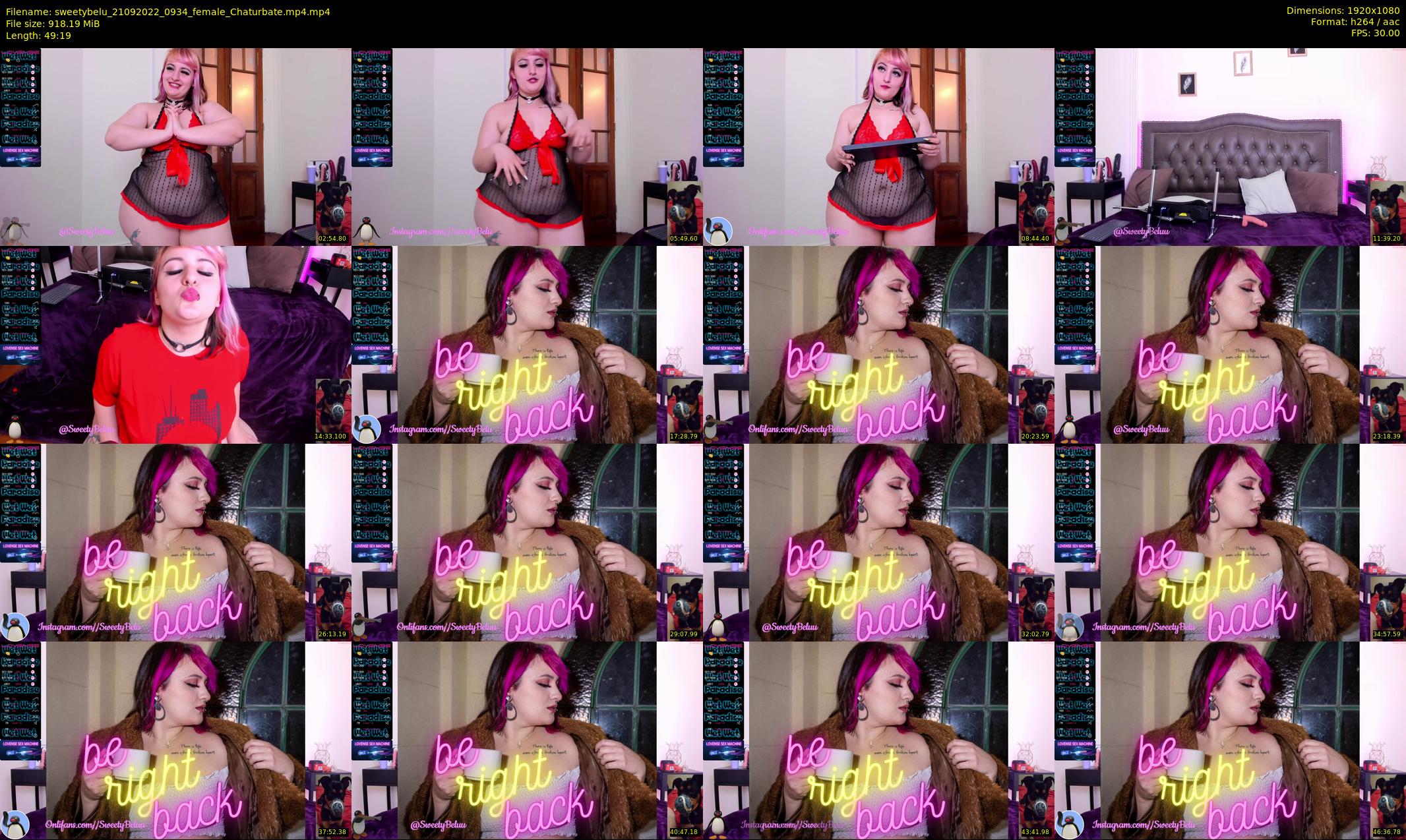 sweetybelu — 50 minute Chaturbate female cam show recording, 1080p, Sep 21, 2022