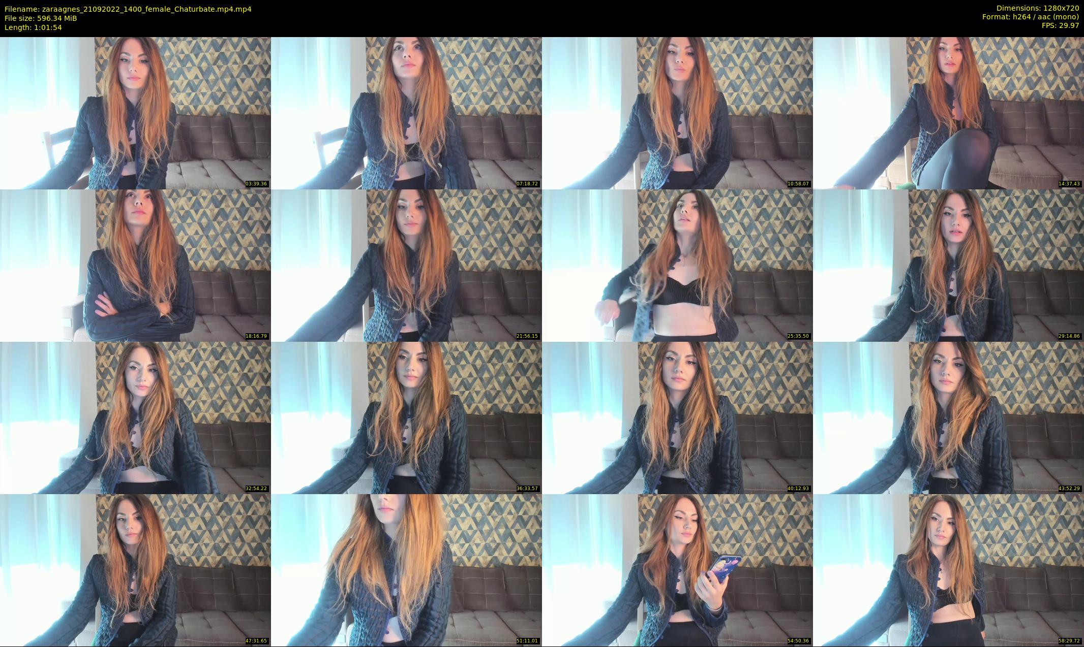 zaraagnes — 62 minute Chaturbate female cam show recording, 720p, Sep 21, 2022