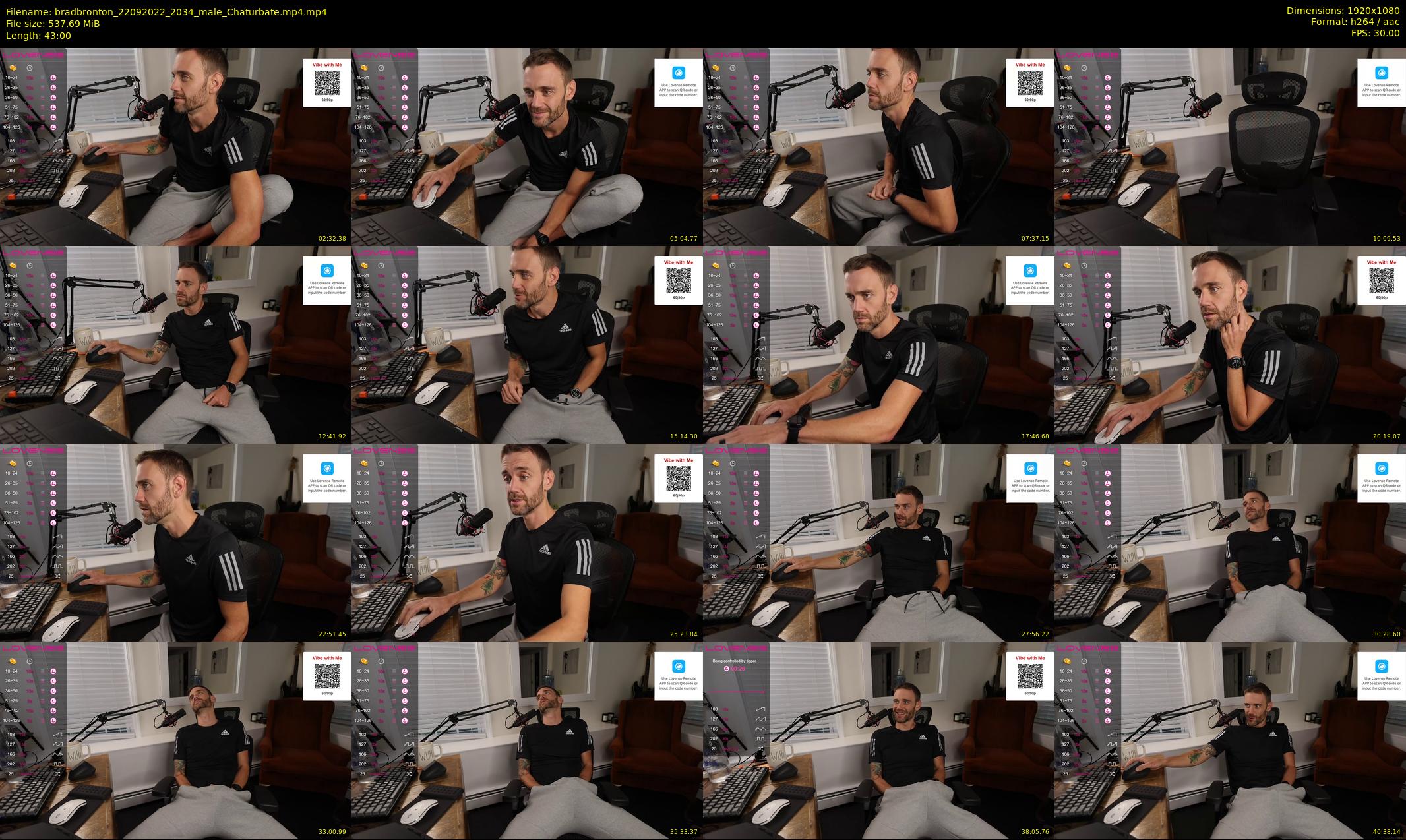 bradbronton — 43 minute Chaturbate male cam show recording, 1080p, Sep 22, 2022