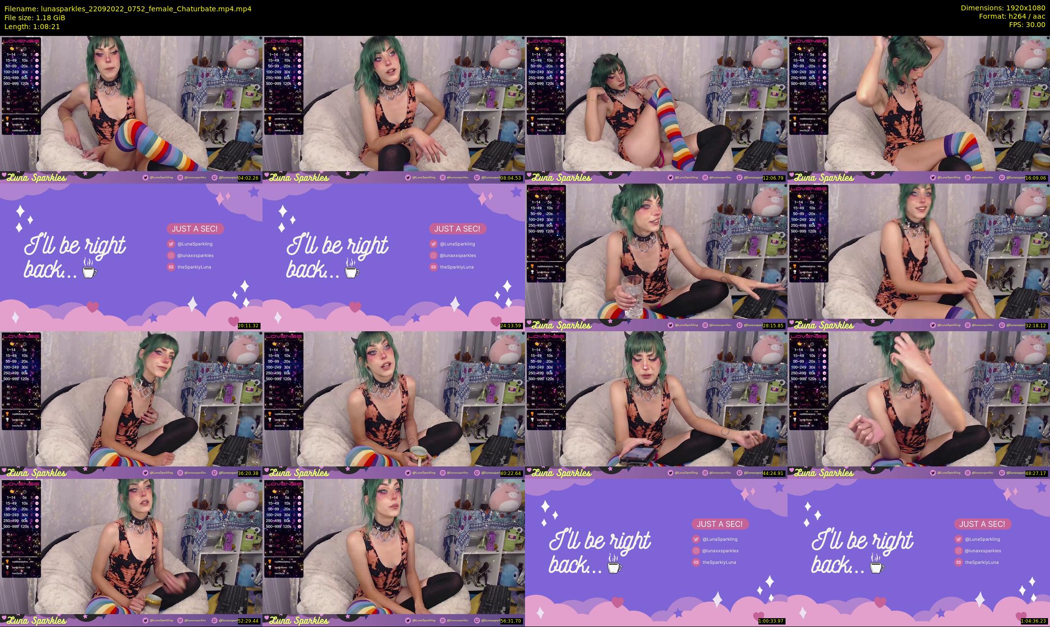 lunasparkles — 69 minute Chaturbate female cam show recording, 1080p, Sep 22, 2022