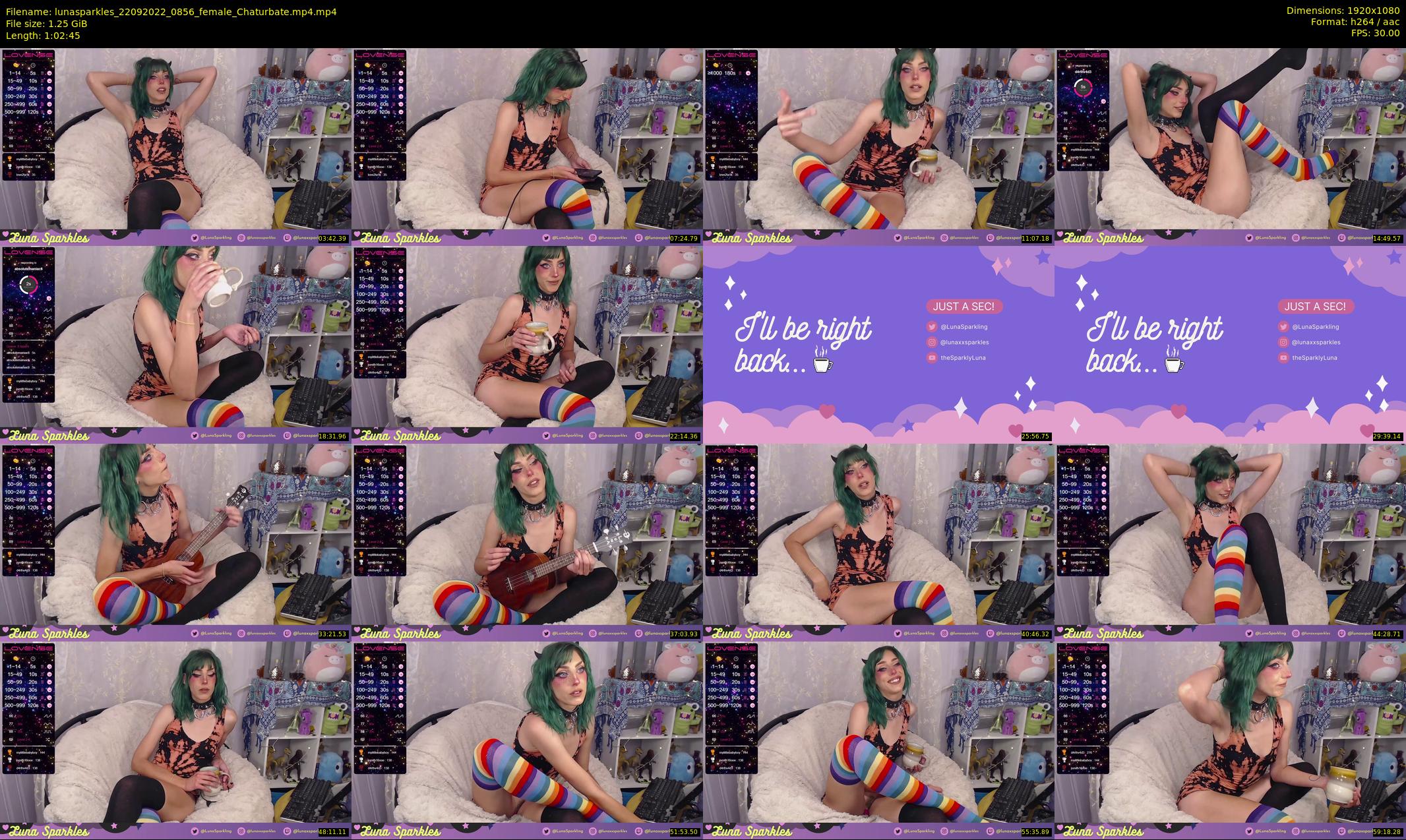 lunasparkles — 63 minute Chaturbate female cam show recording, 1080p, Sep 22, 2022