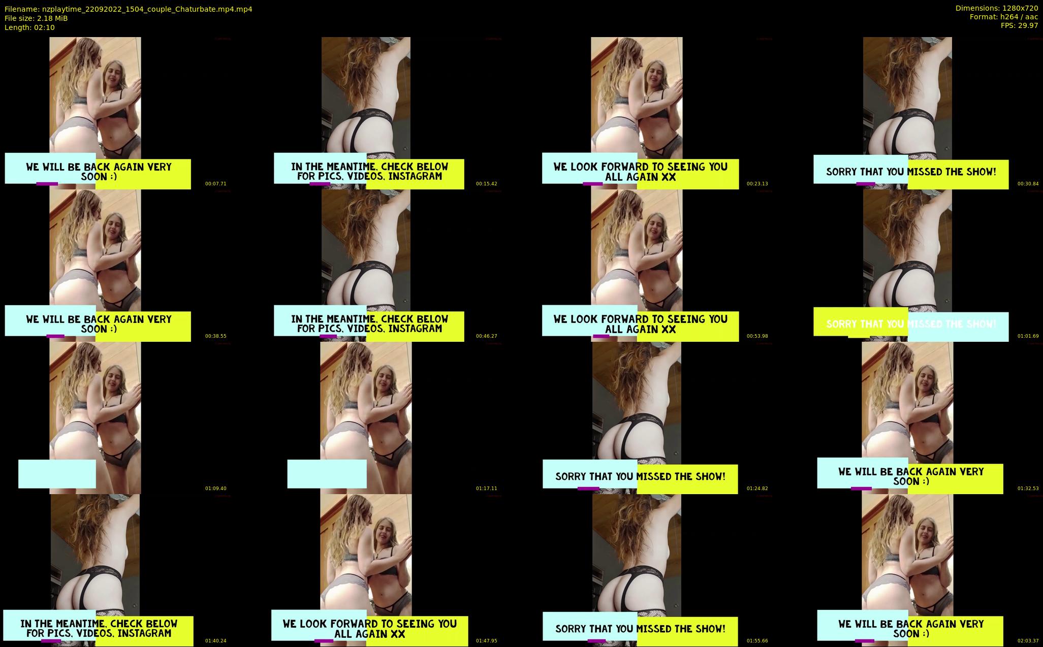 nzplaytime — 3 minute Chaturbate couple cam show recording, 720p, Sep 22, 2022
