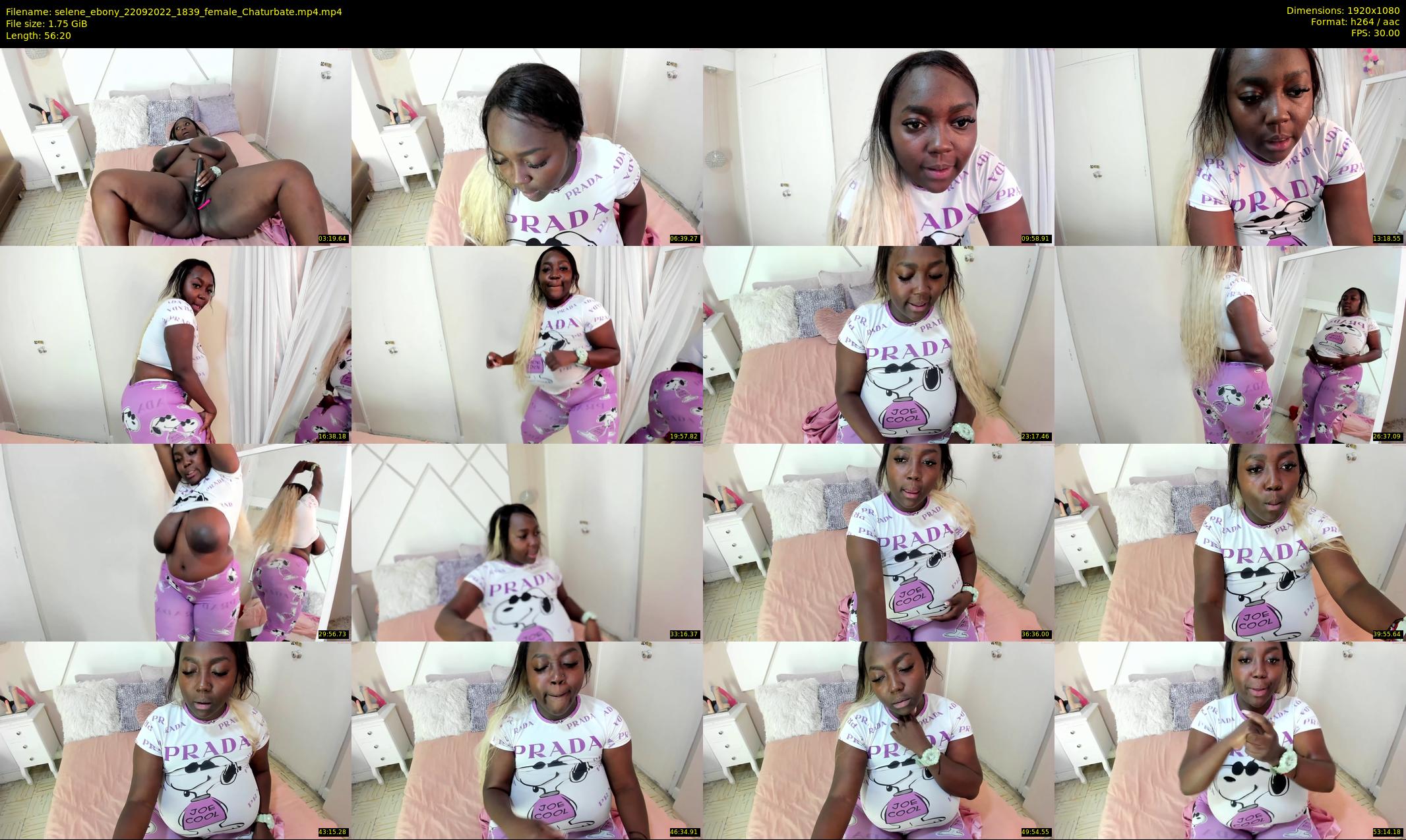 selene_ebony — 57 minute Chaturbate female cam show recording, 1080p, Sep 22, 2022