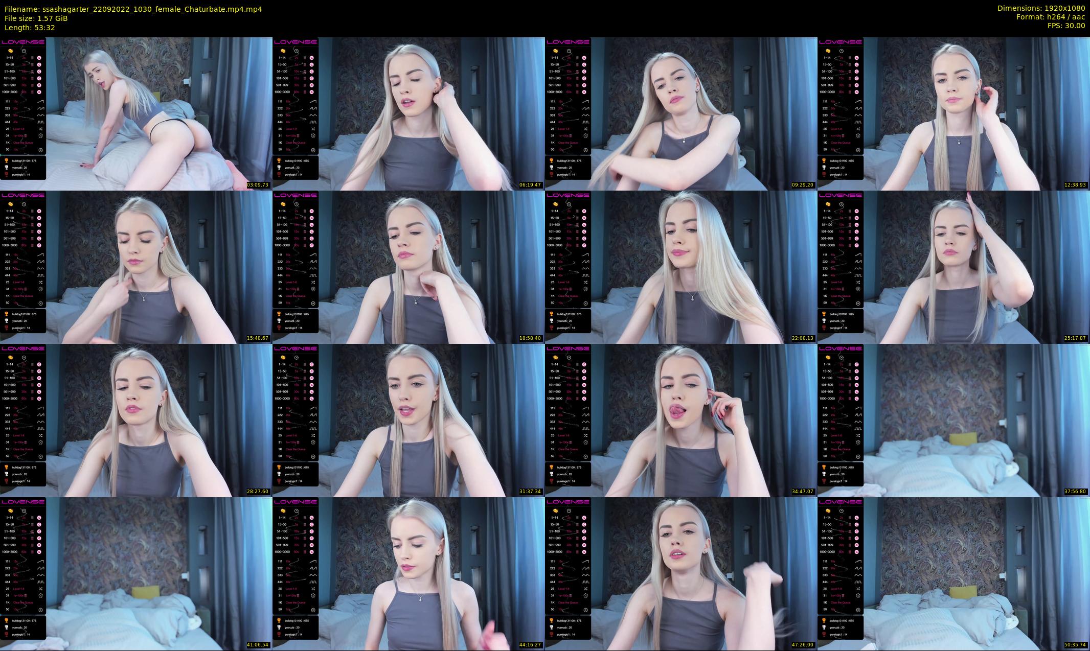 ssashagarter — 54 minute Chaturbate female cam show recording, 1080p, Sep 22, 2022