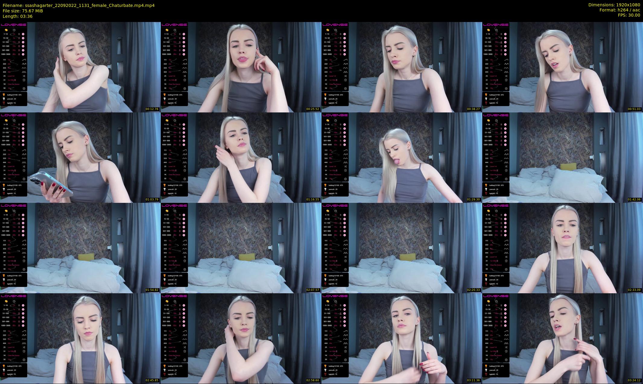 ssashagarter — 4 minute Chaturbate female cam show recording, 1080p, Sep 22, 2022