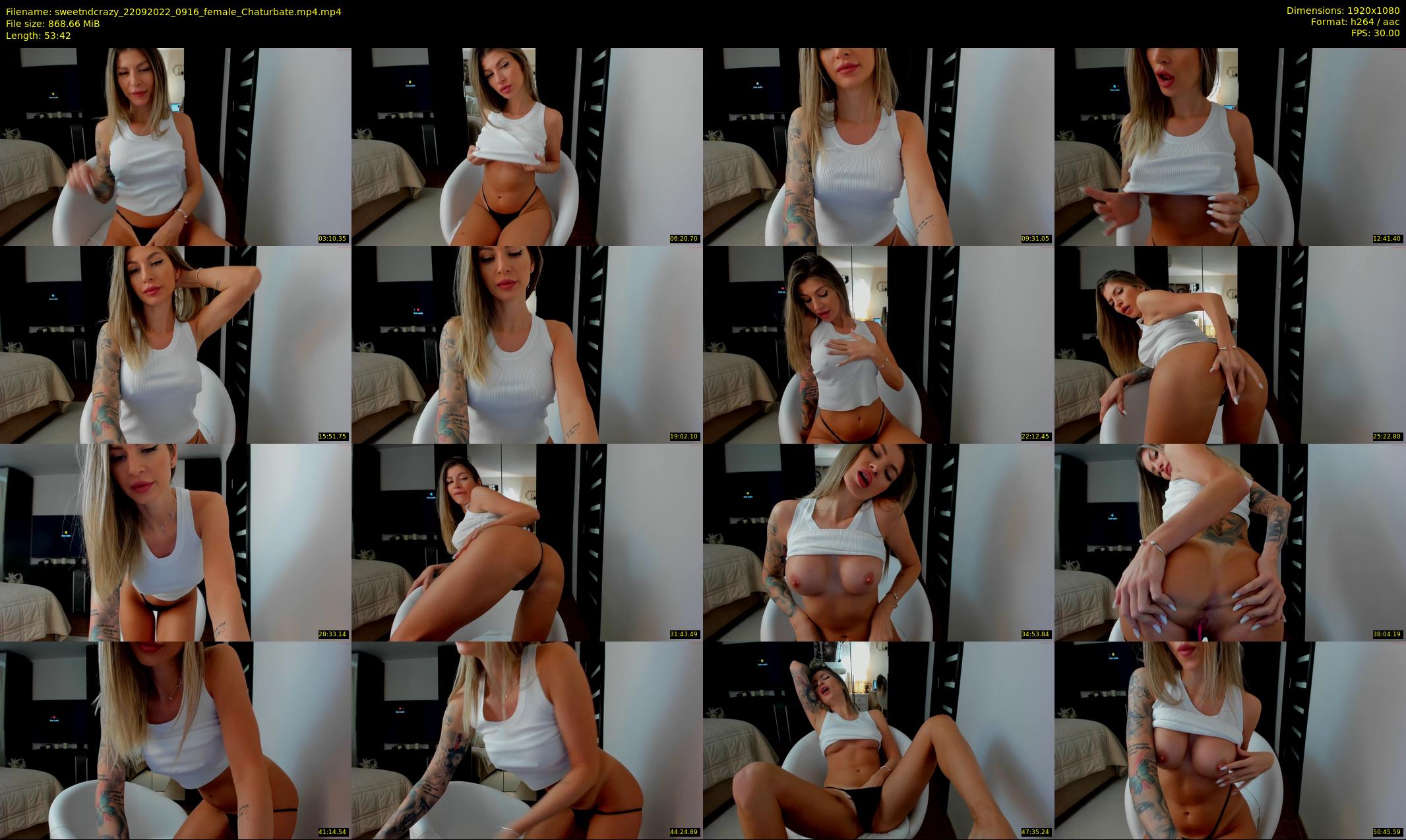 sweetndcrazy — 54 minute Chaturbate female cam show recording, 1080p, Sep 22, 2022