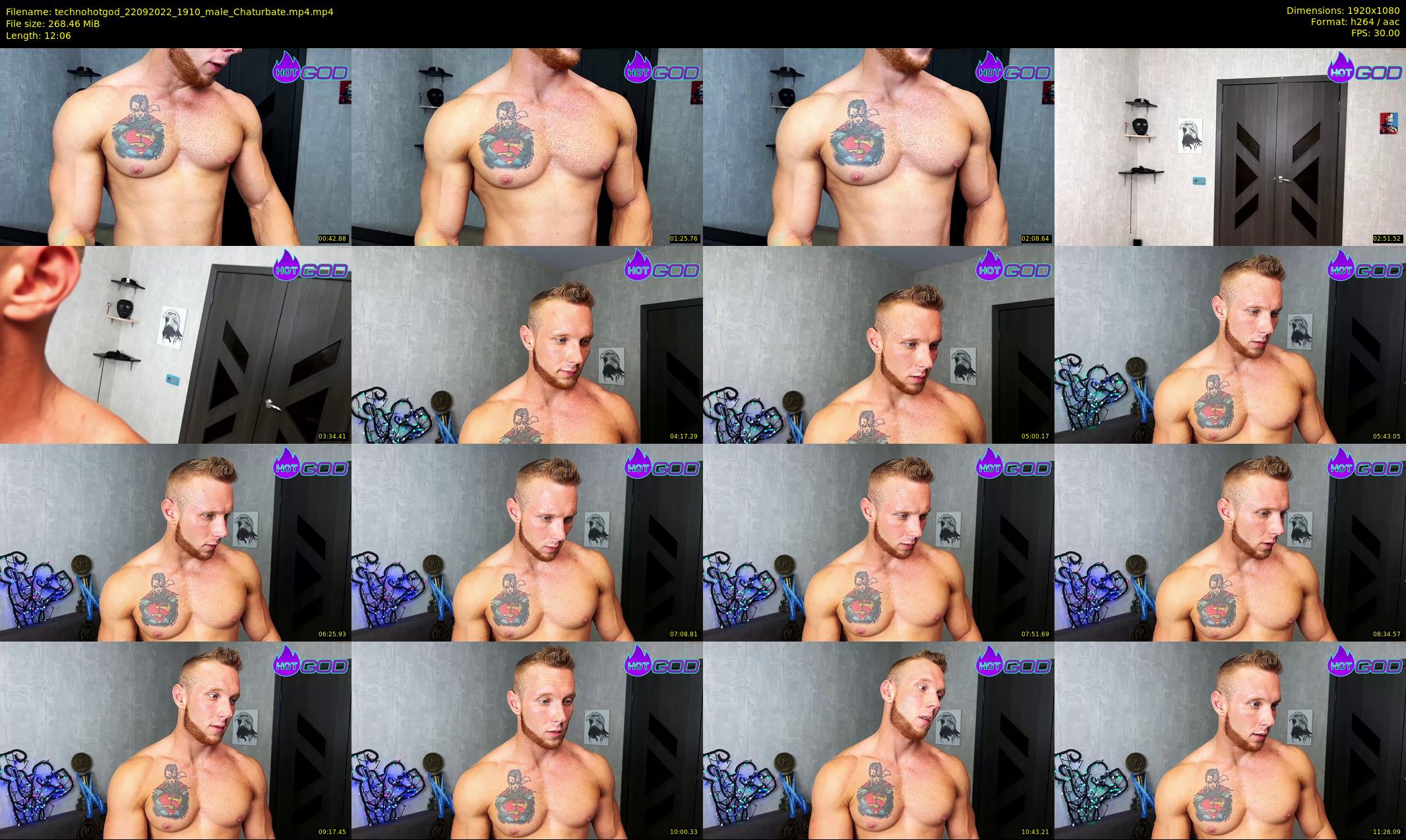technohotgod — 13 minute Chaturbate male cam show recording, 1080p, Sep 22, 2022