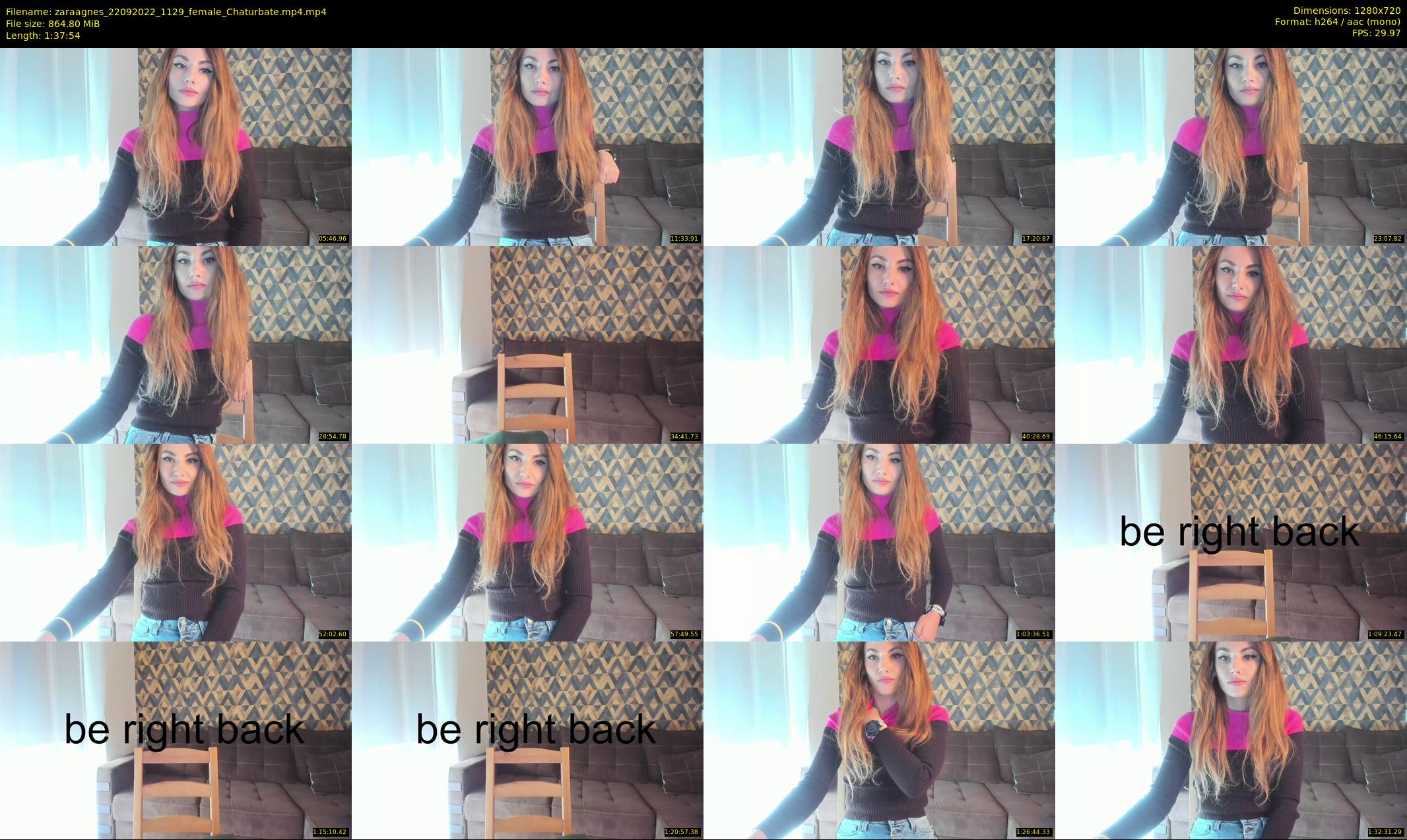 zaraagnes — 98 minute Chaturbate female cam show recording, 720p, Sep 22, 2022