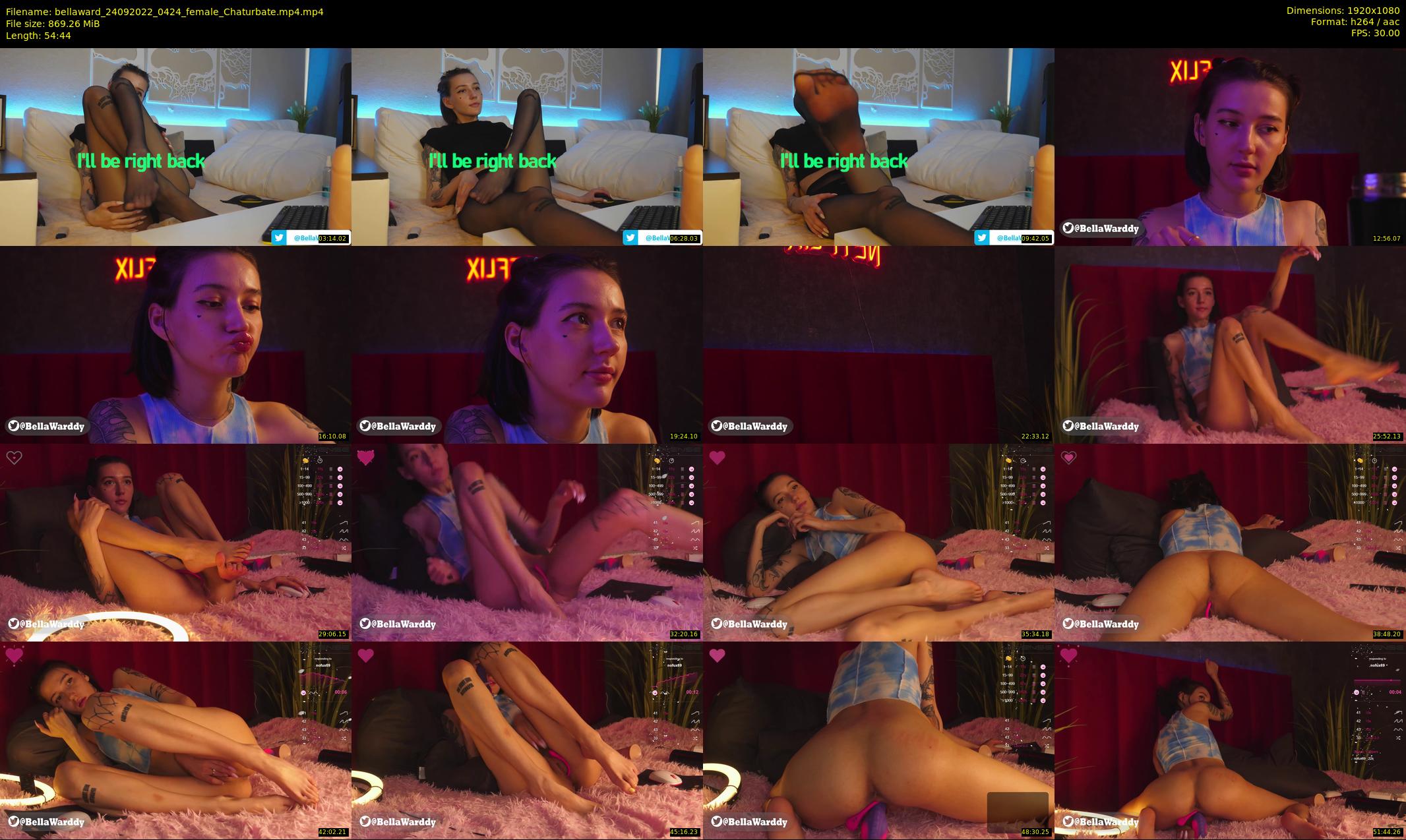 bellaward — 55 minute Chaturbate female cam show recording, 1080p, Sep 24, 2022