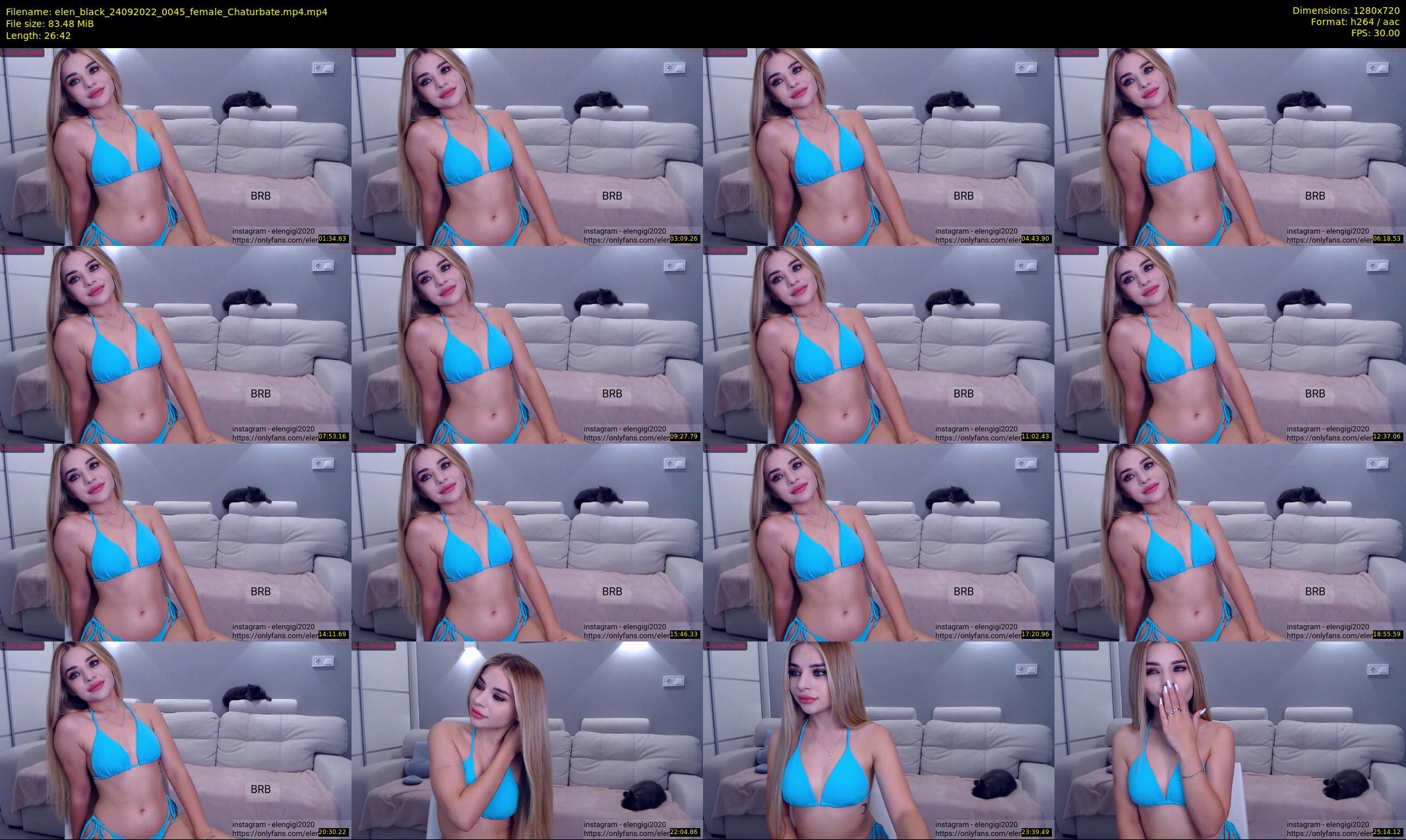 elen_black — 27 minute Chaturbate female cam show recording, 720p, Sep 24, 2022