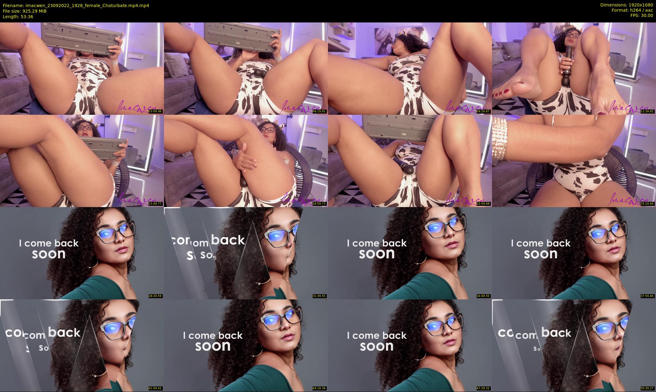 imacwen — 54 minute Chaturbate female cam show recording, 1080p, Sep 23, 2022
