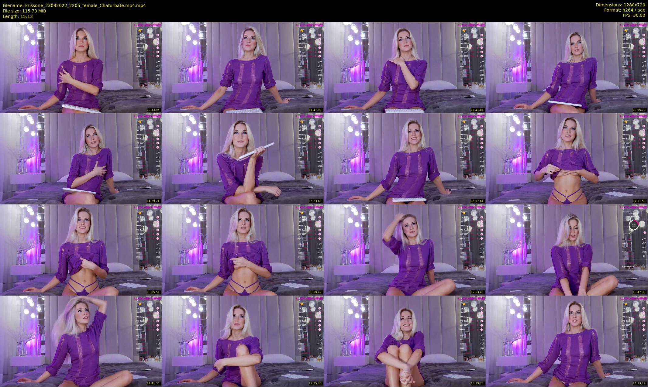 krissone — 16 minute Chaturbate female cam show recording, 720p, Sep 23, 2022