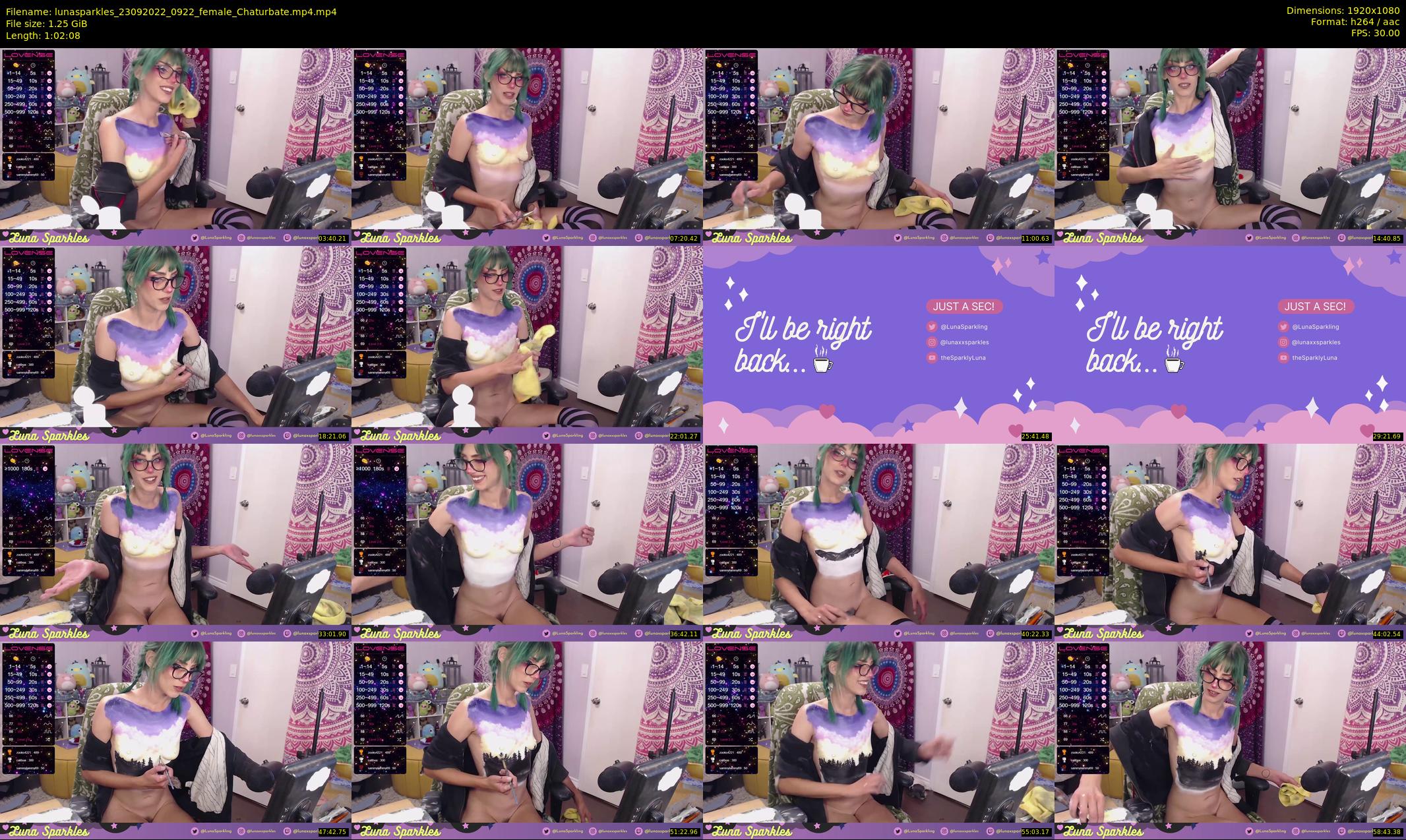lunasparkles — 63 minute Chaturbate female cam show recording, 1080p, Sep 23, 2022