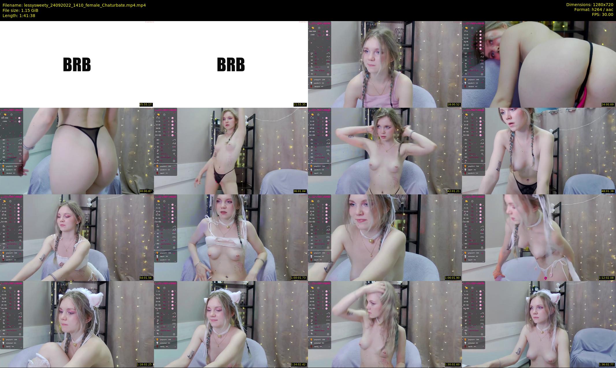 lessysweety — 102 minute Chaturbate female cam show recording, 720p, Sep 24, 2022