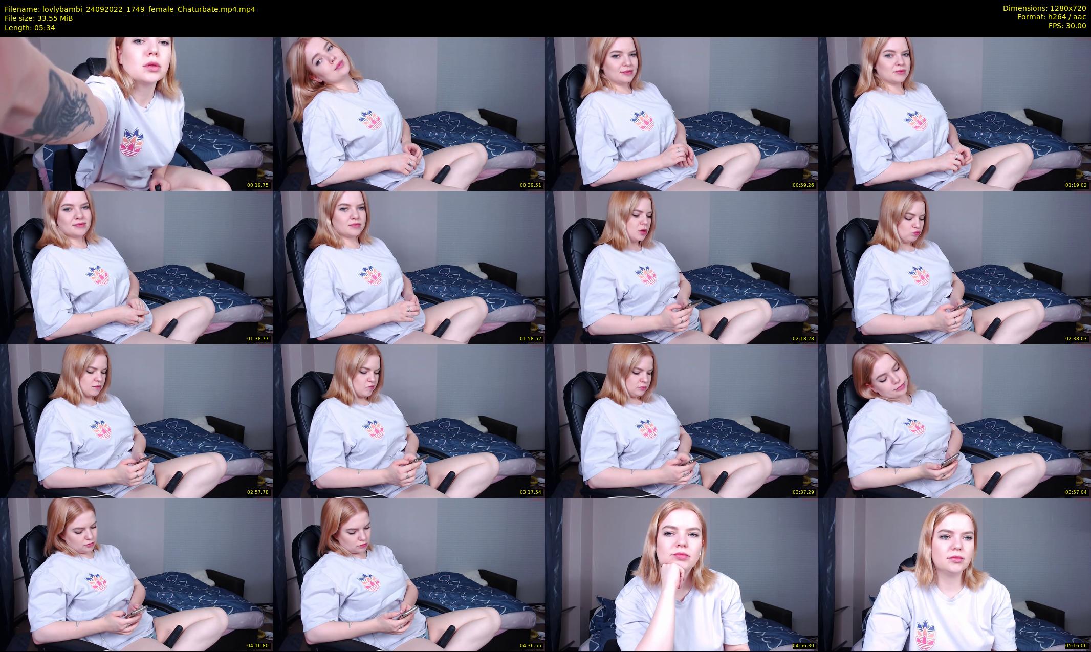 lovlybambi — 6 minute Chaturbate female cam show recording, 720p, Sep 24, 2022