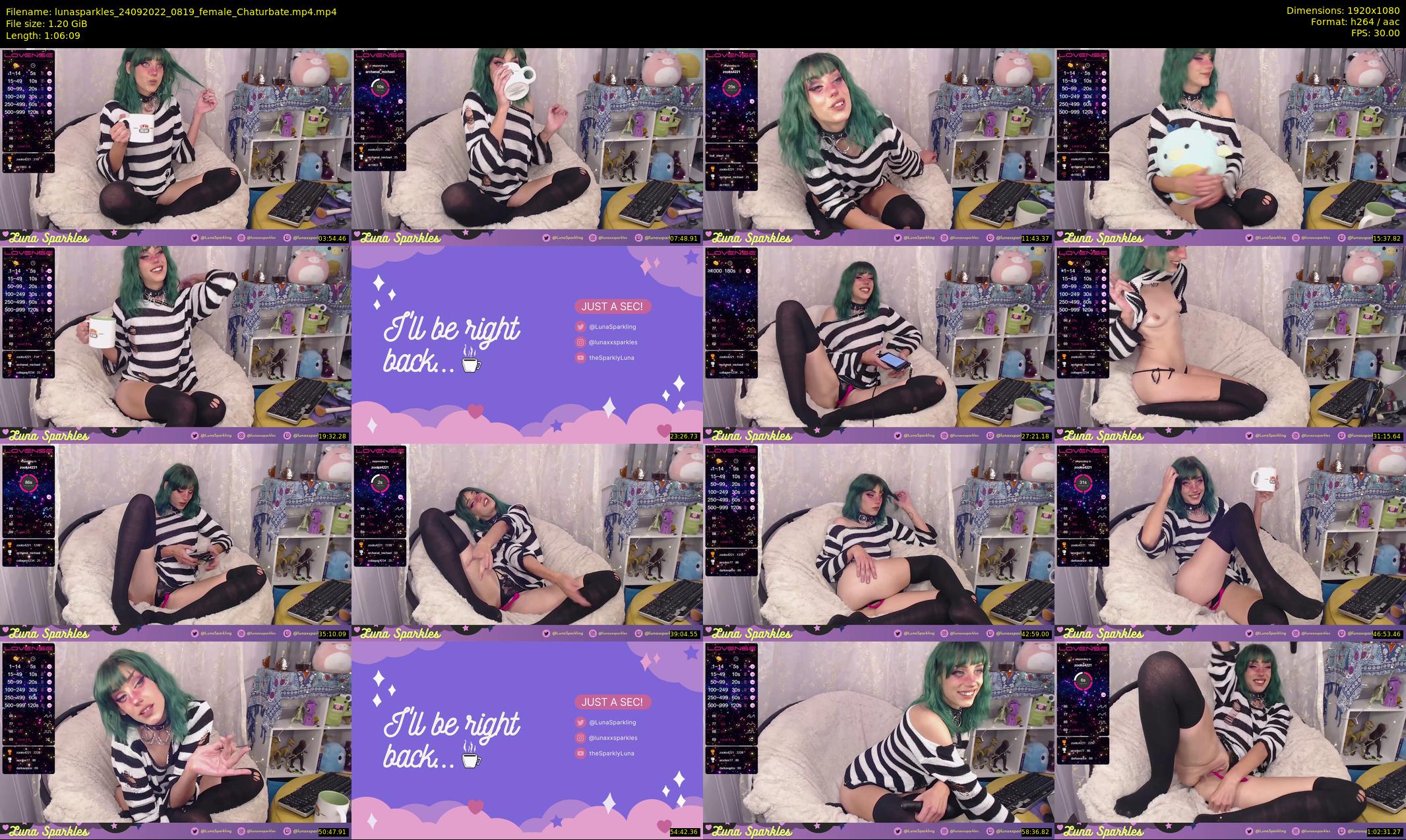 lunasparkles — 67 minute Chaturbate female cam show recording, 1080p, Sep 24, 2022
