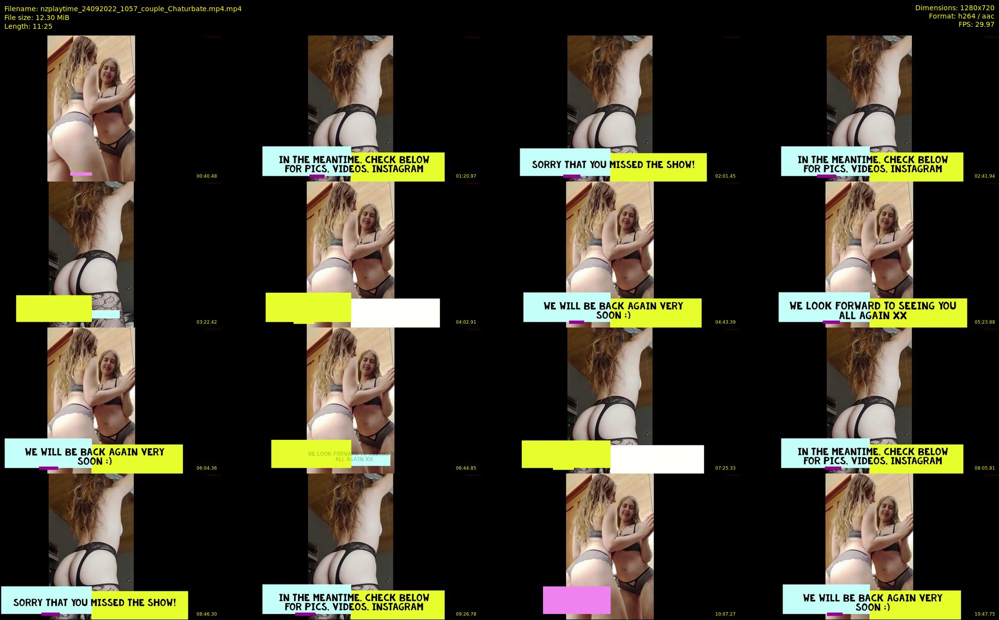 nzplaytime — 12 minute Chaturbate couple cam show recording, 720p, Sep 24, 2022